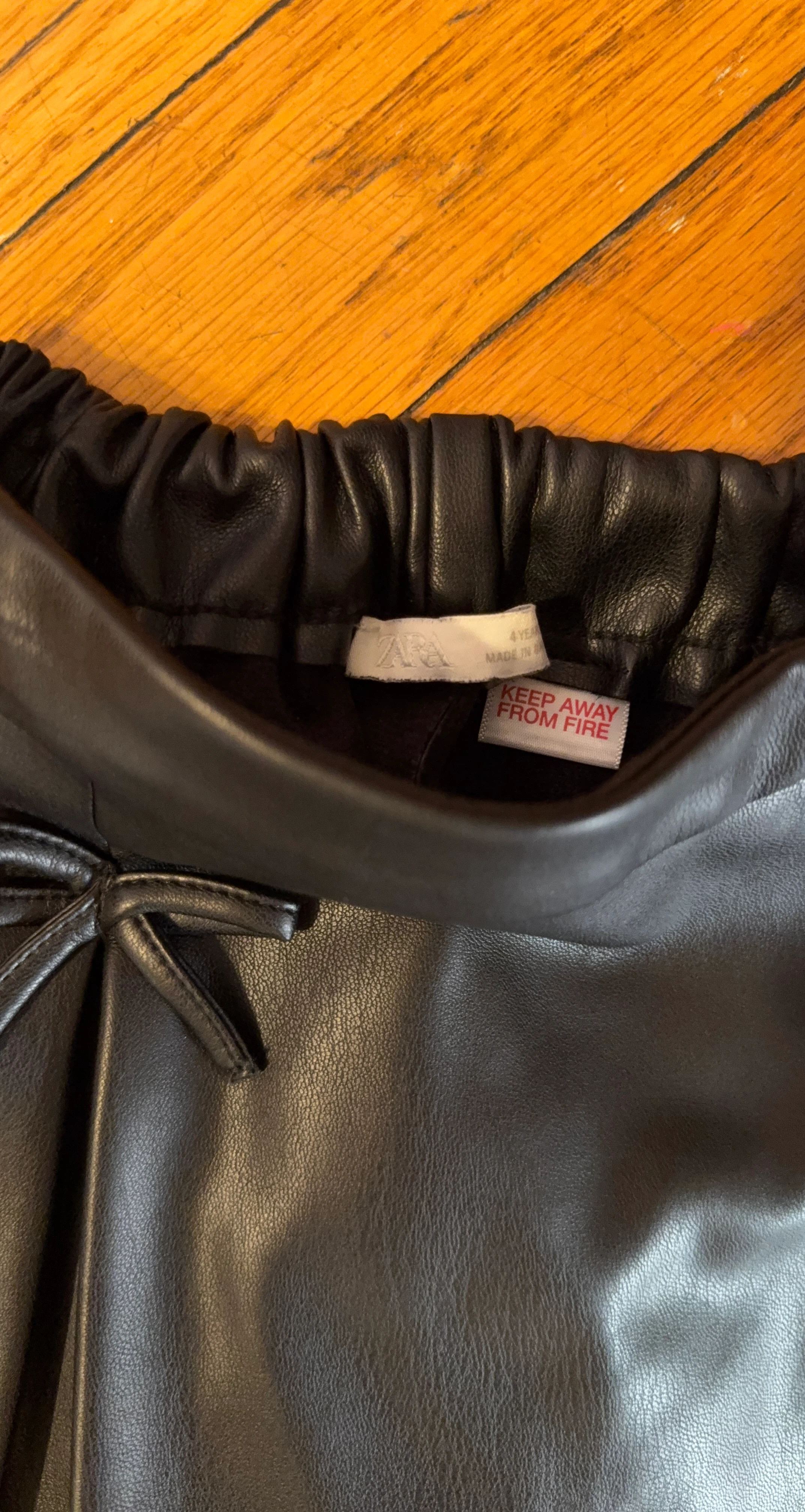 ZARA Faux Leather Skirt - 4 Years