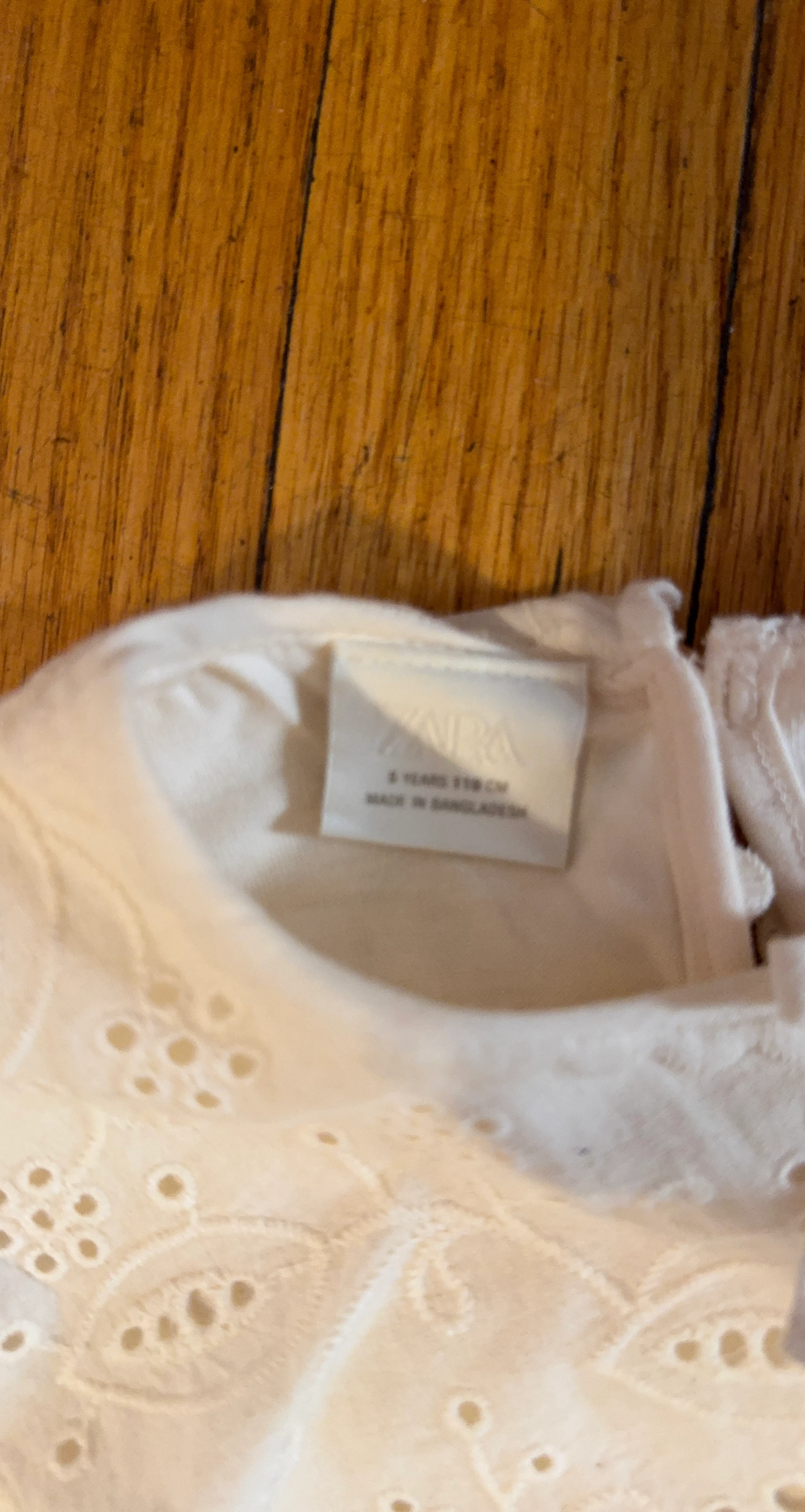 Zara Long Sleeve Eyelet Collar Top
