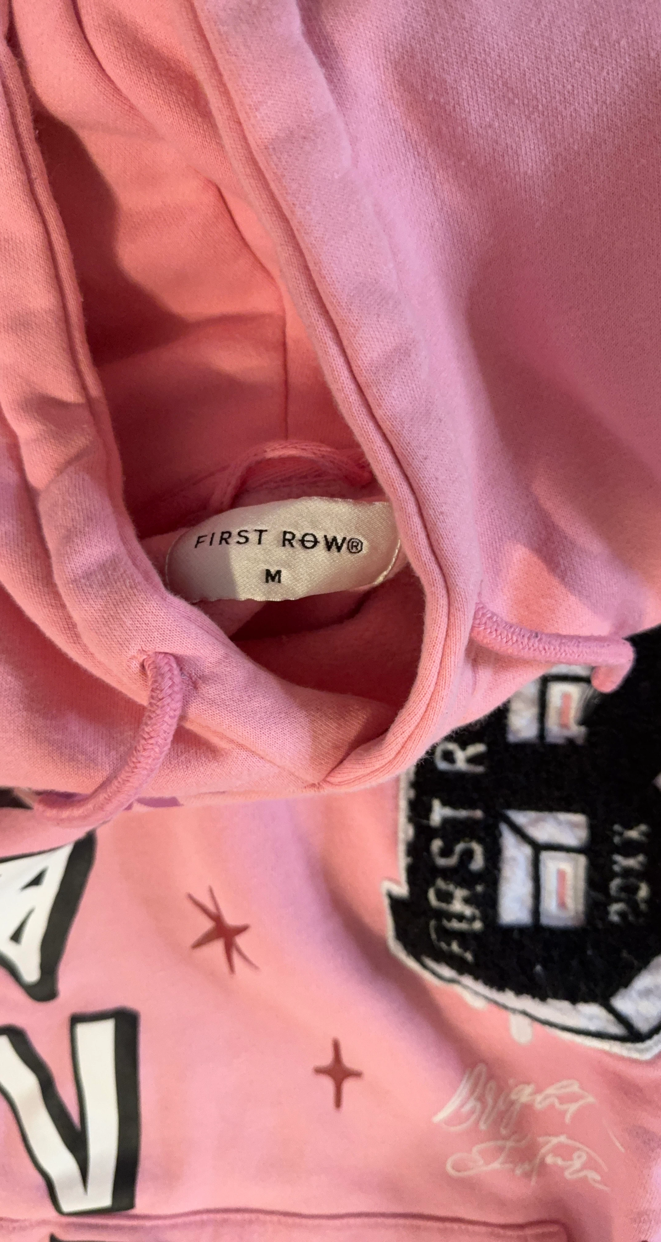 First Row Pink Graphic Hoodie