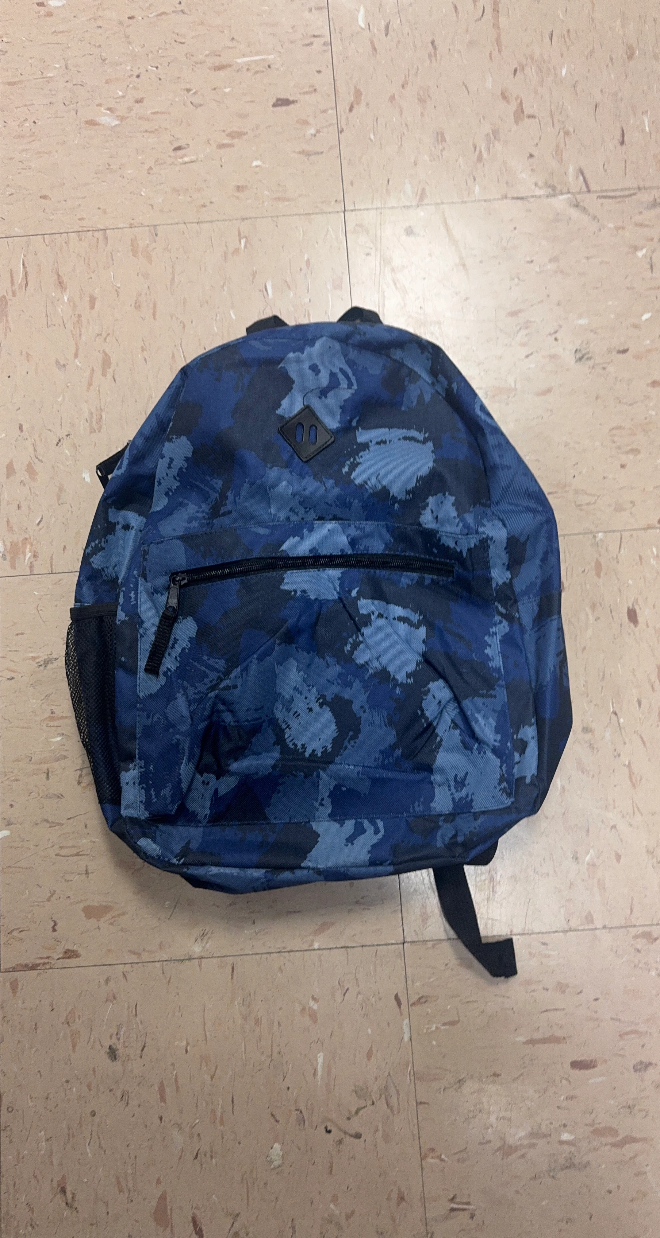 Blue Camouflage Print Backpack
