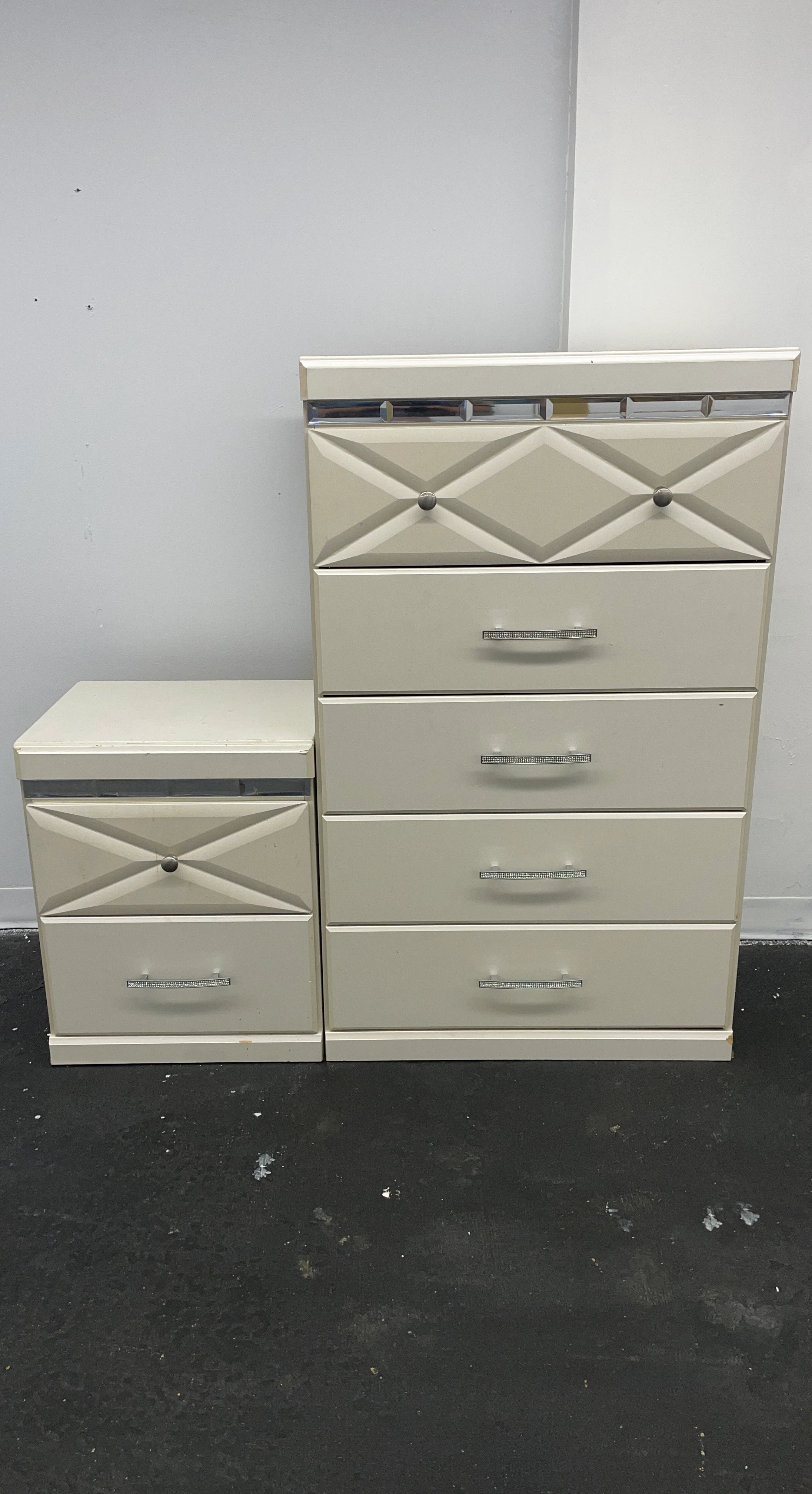 Ashley Furniture Five-Drawer Chest and Nightstand