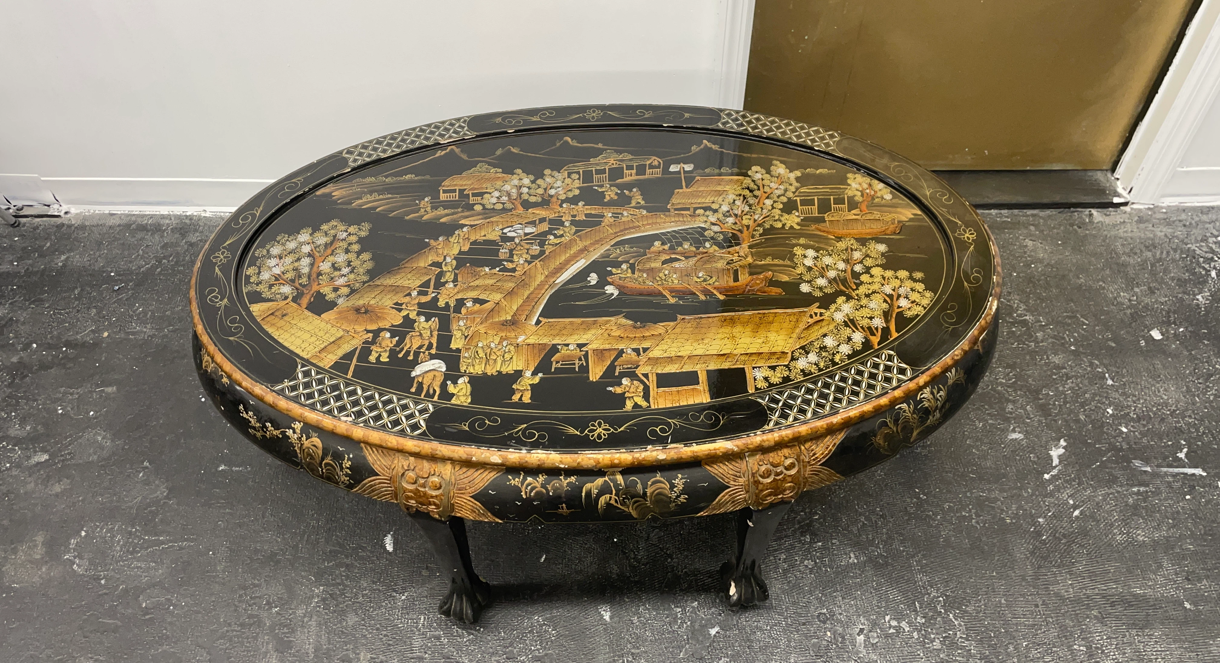 Black Lacquer Oriental Coffee Table