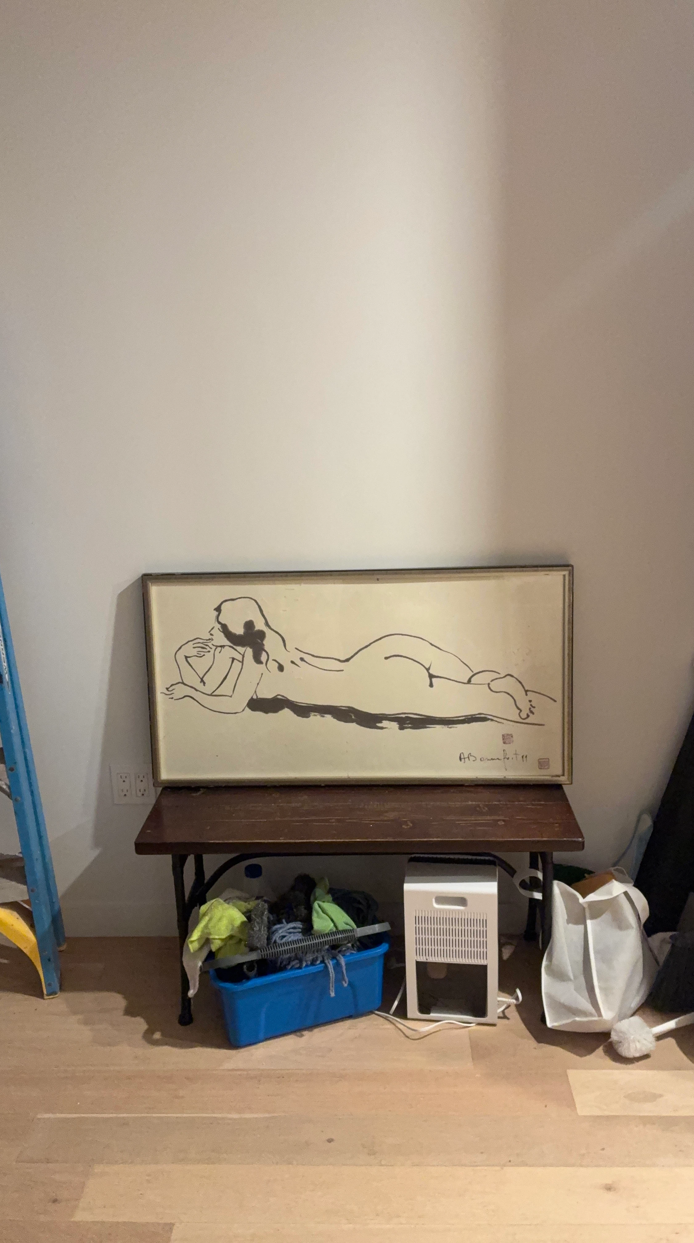 A.B. Comfort Signed Nude Line Art Print