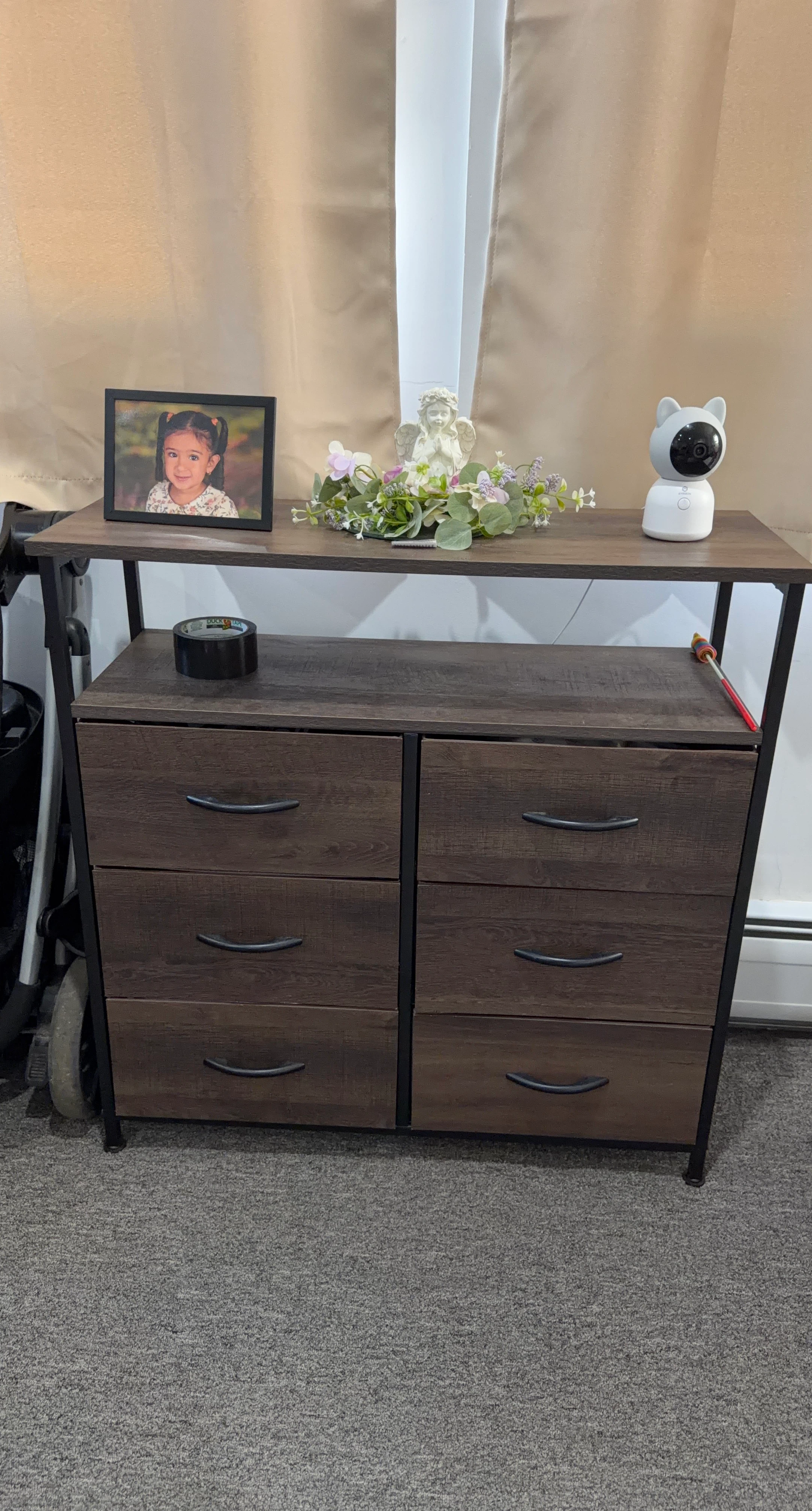 6-Drawer Dresser with Wood Top