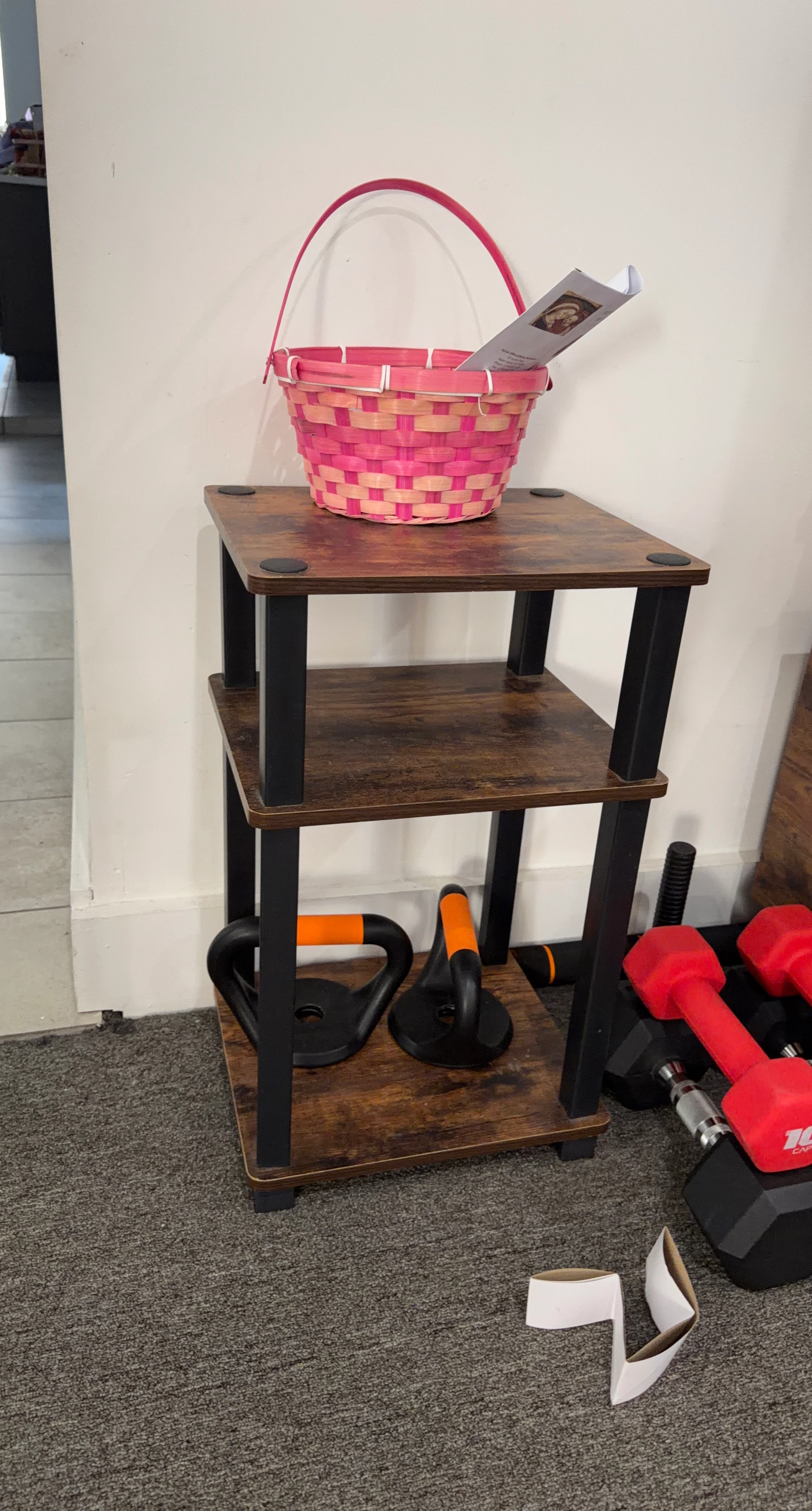 Three-Tier Wood and Metal Storage Stand