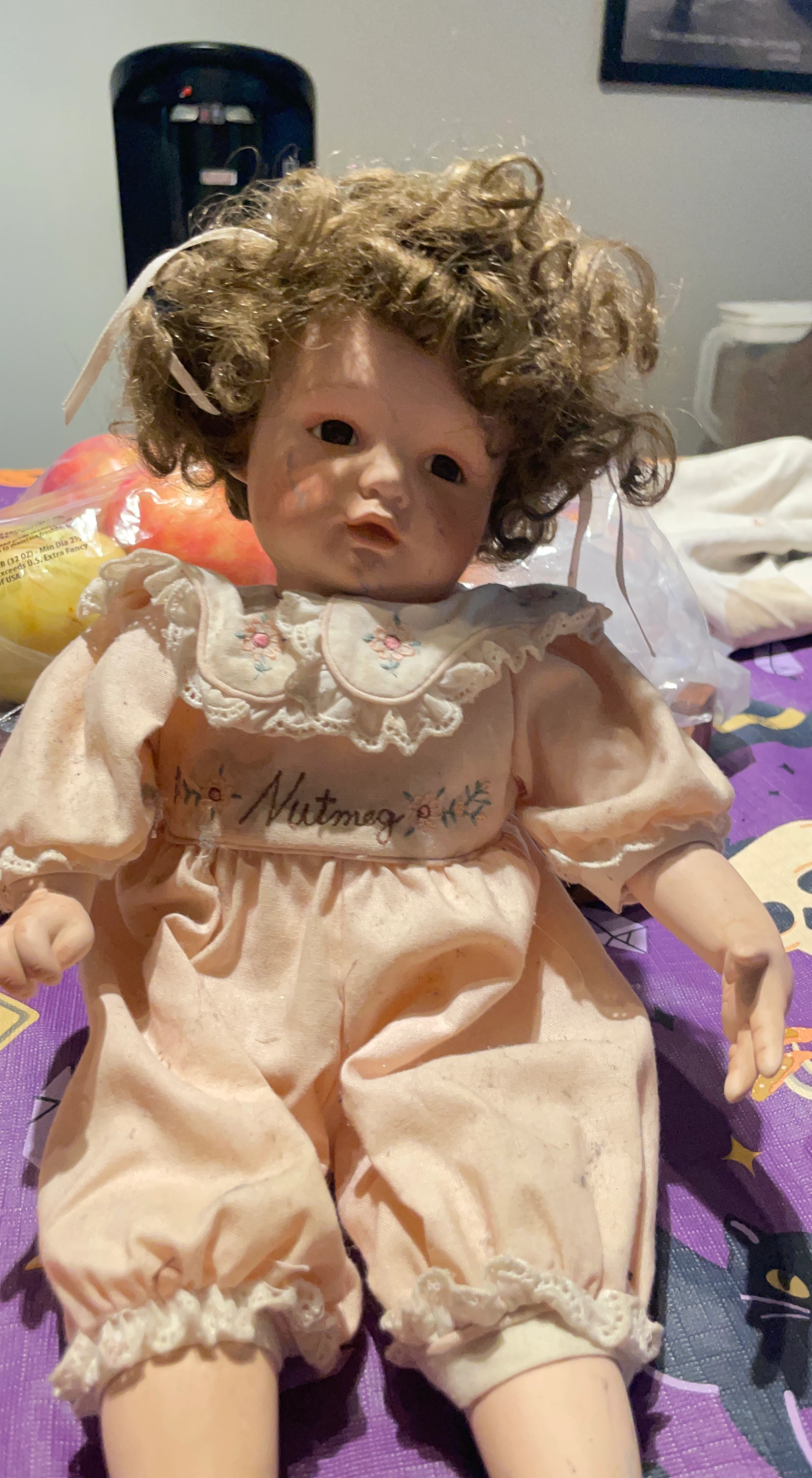 Vintage Porcelain Nutmeg Doll