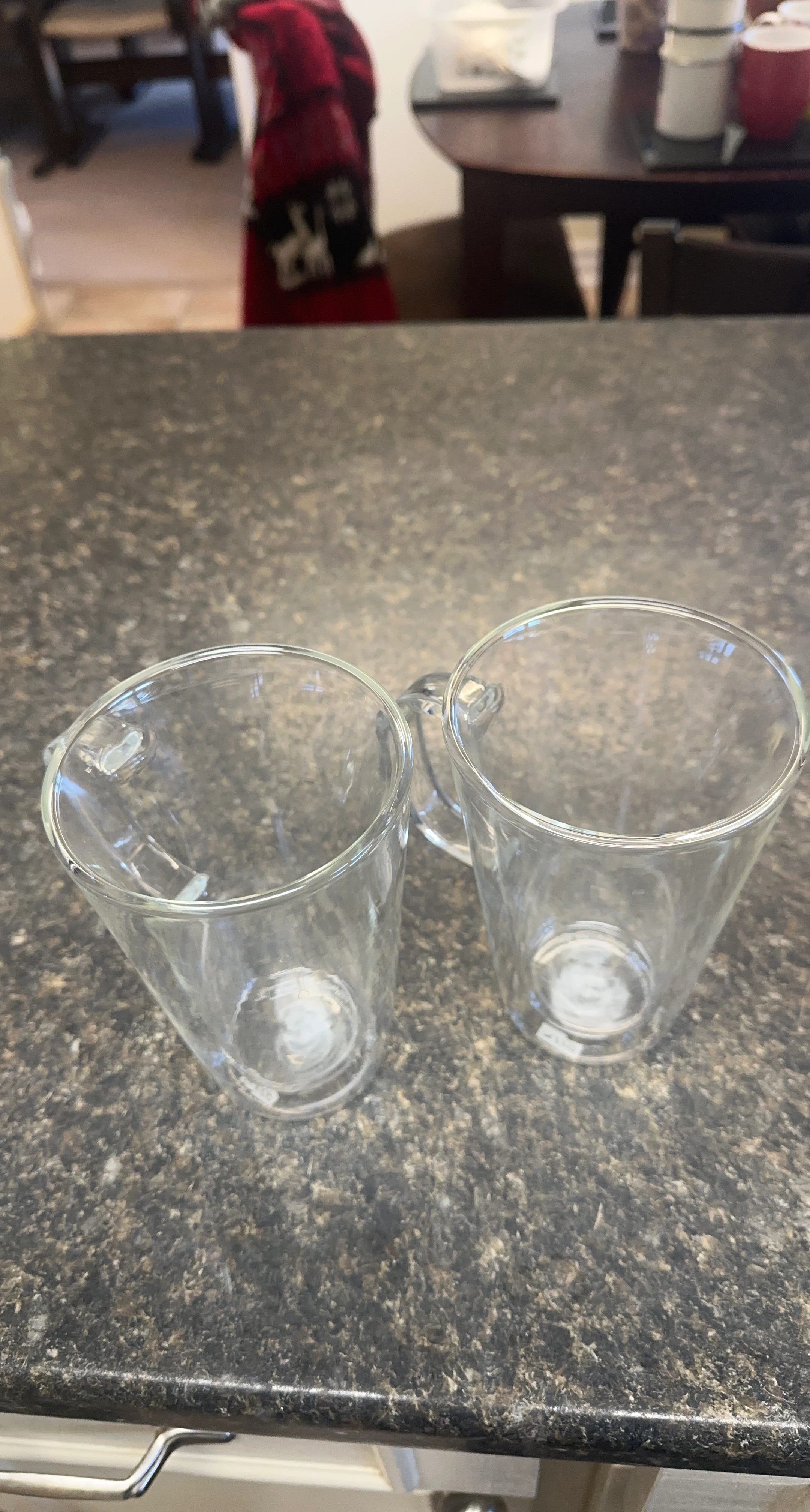 Set of 2 Clear double wall mugs