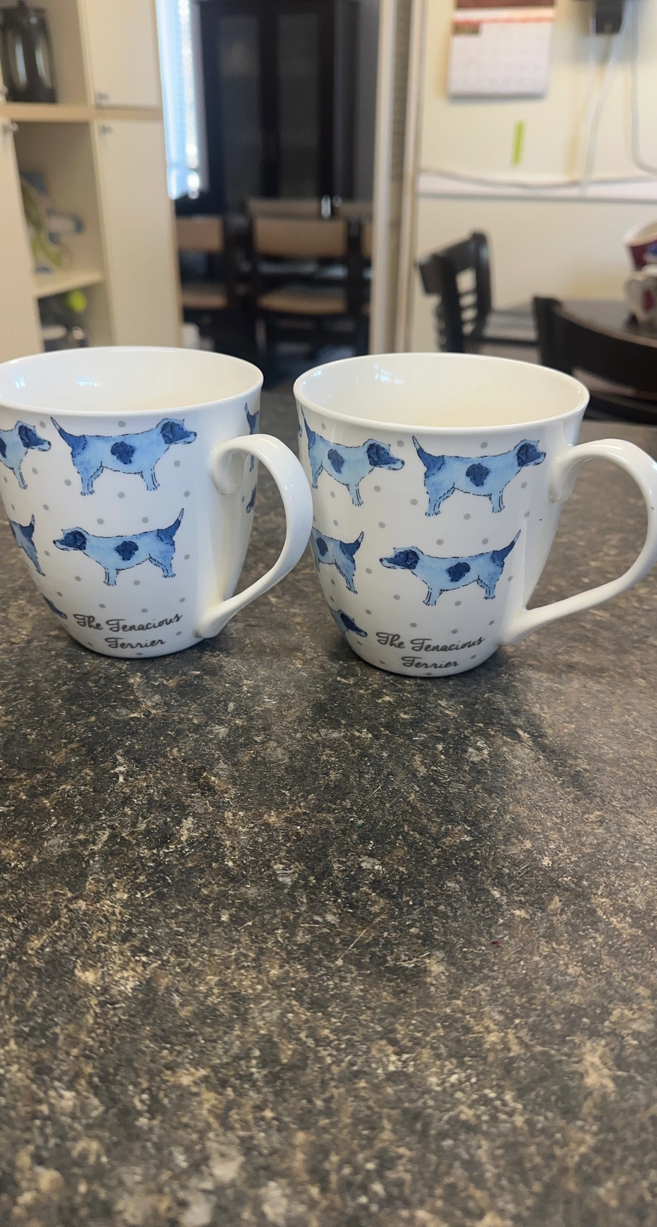 Two The Tenacious Terrier Ceramic Mugs