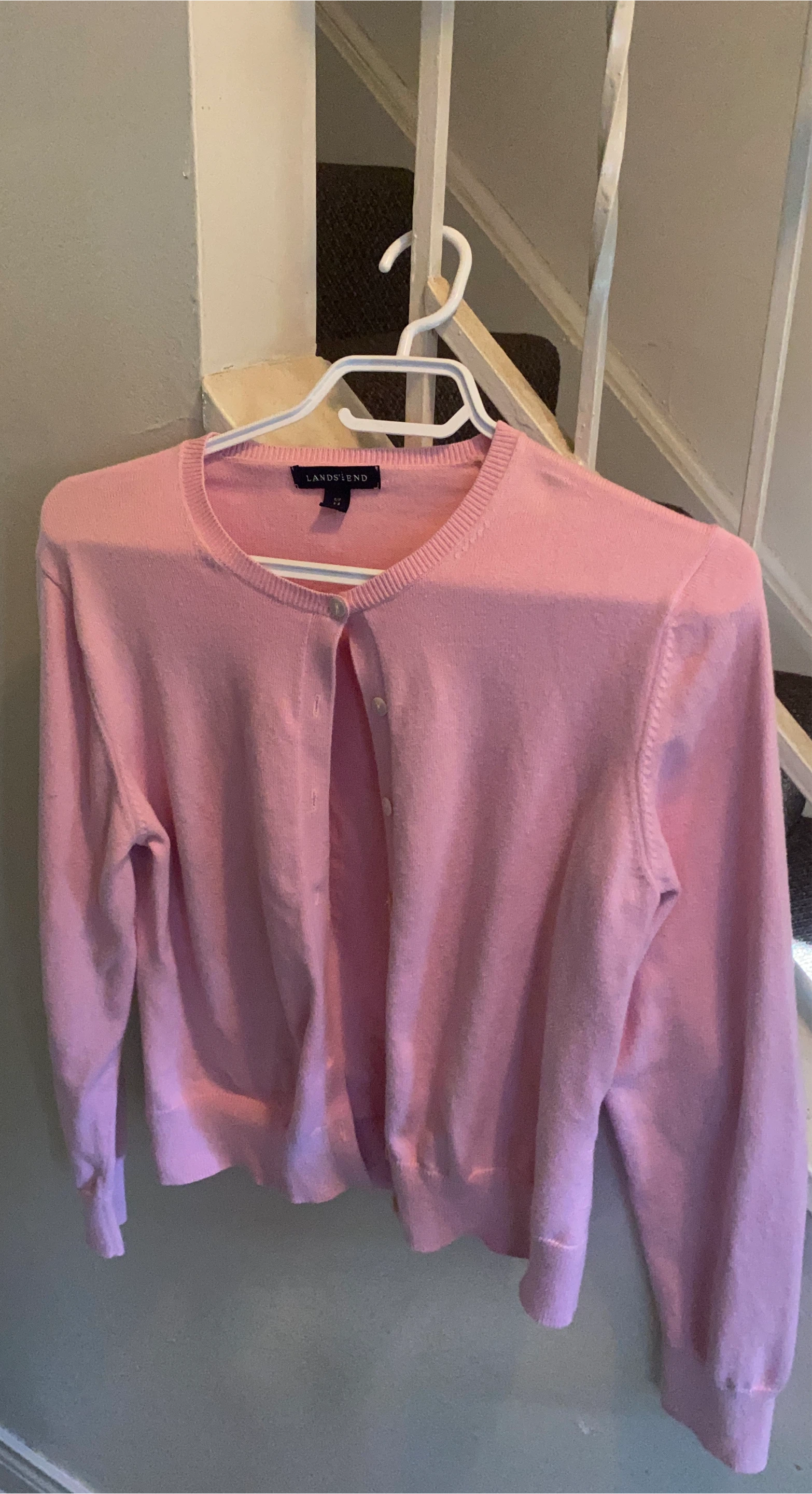 Lands' End Pink Cardigan