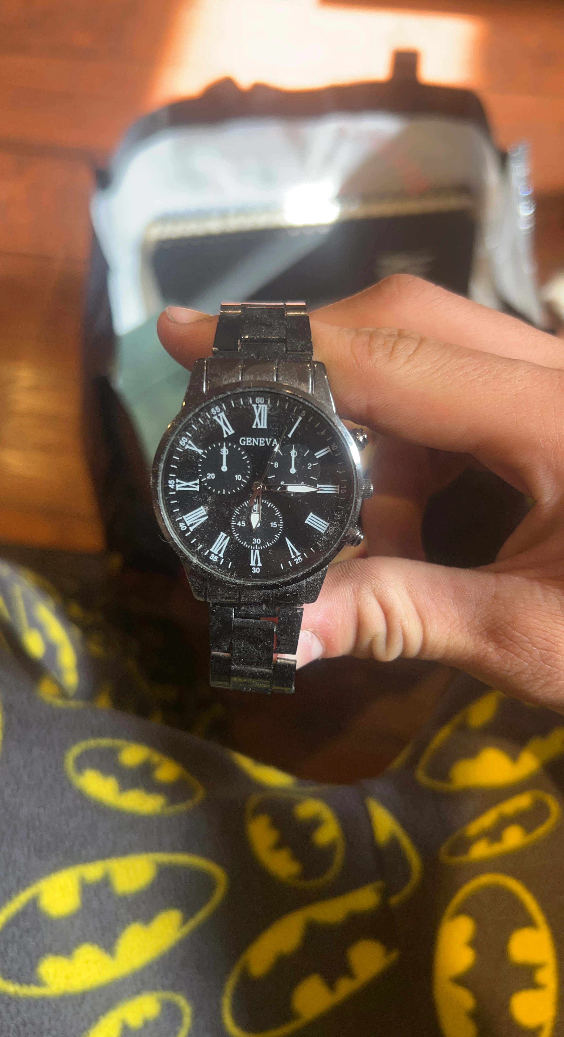 Geneva Black Analog Watch