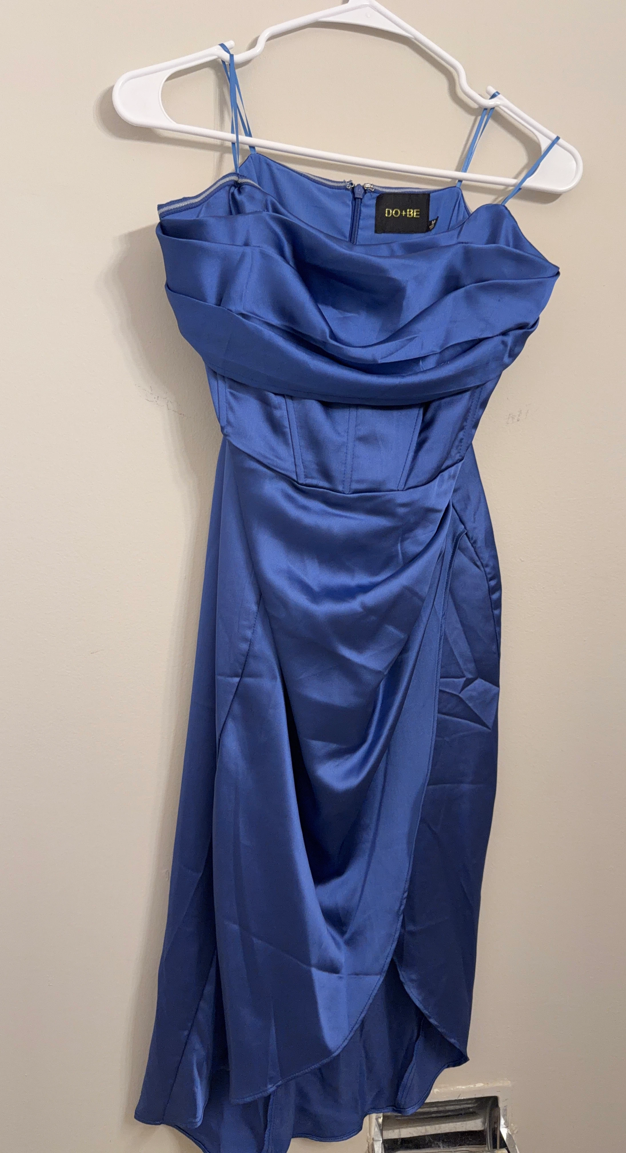 DO+BE Blue Satin Midi Dress