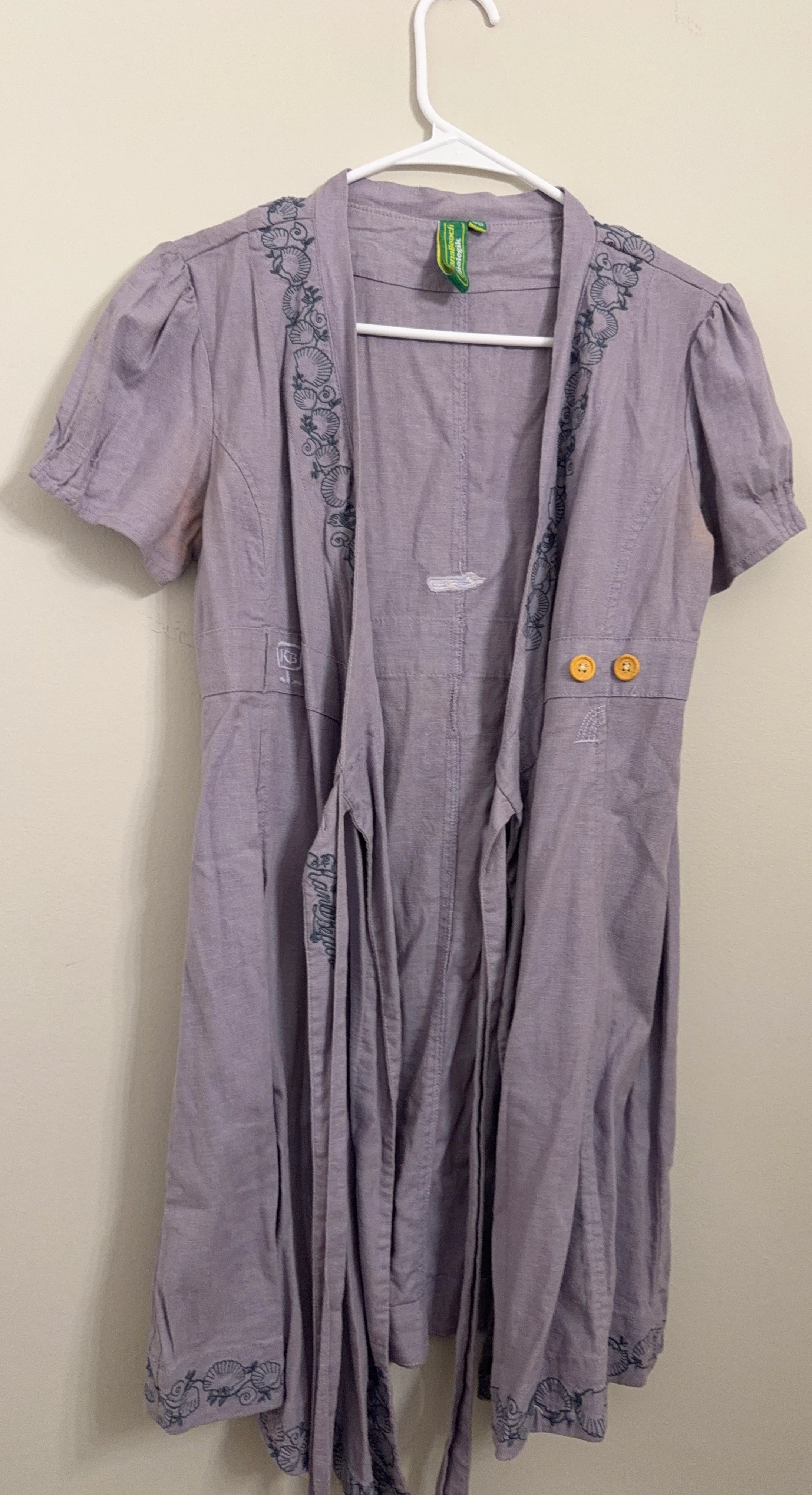 Kanu Beach Biologik Purple Embroidered Dress