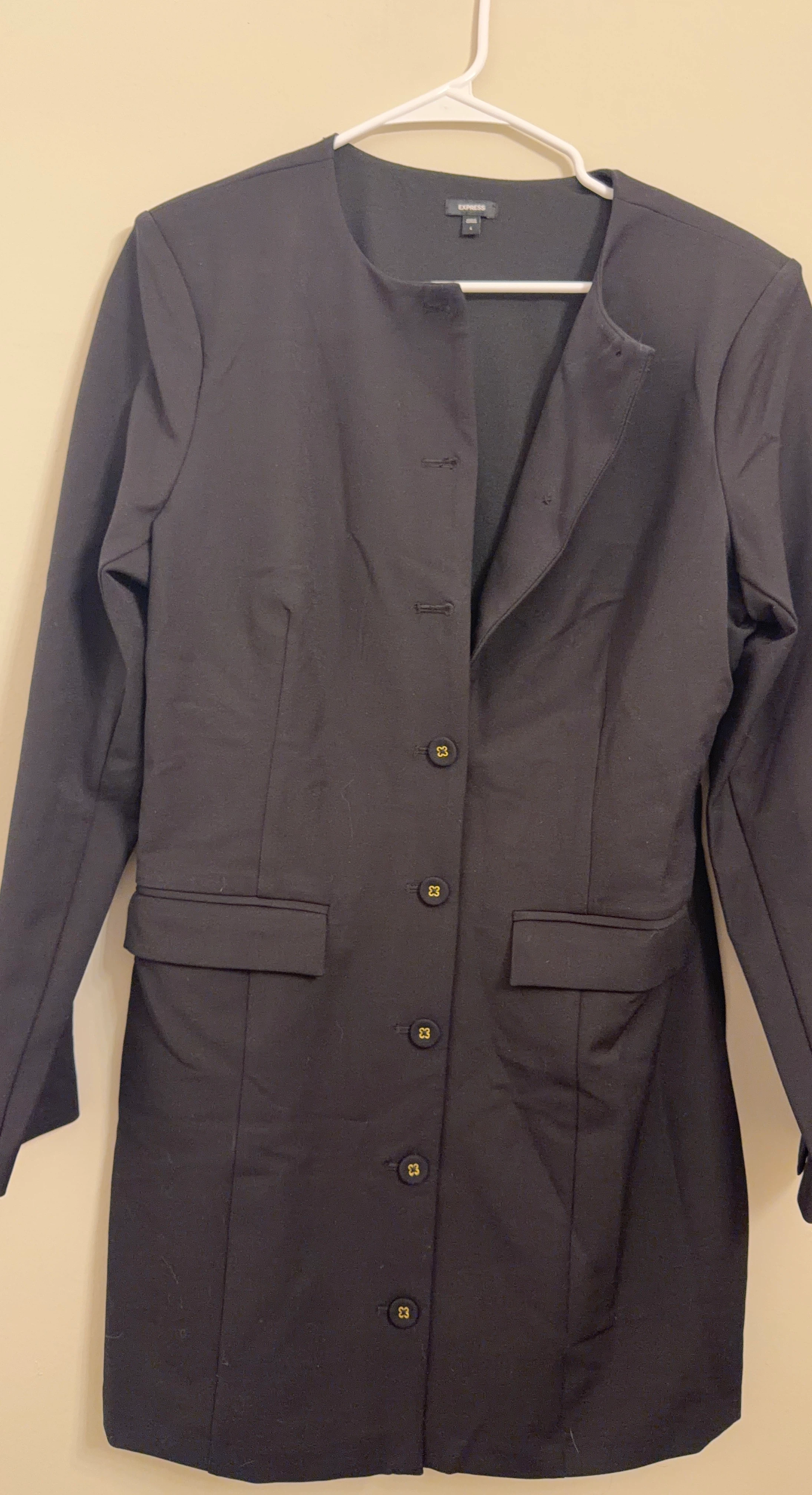Express Black Button-Front Jacket