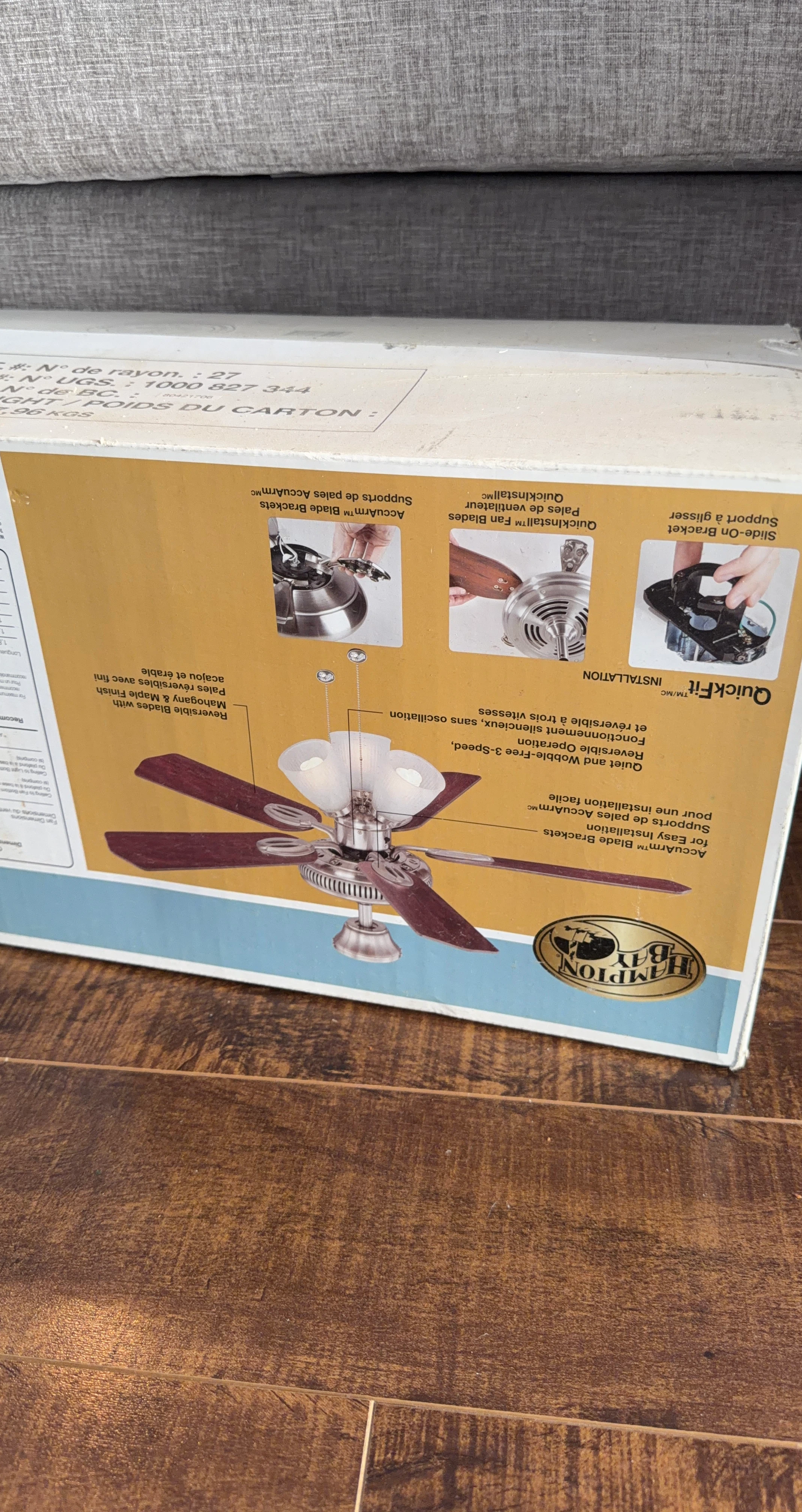 Hampton Bay 3-Speed Ceiling Fan with Lights