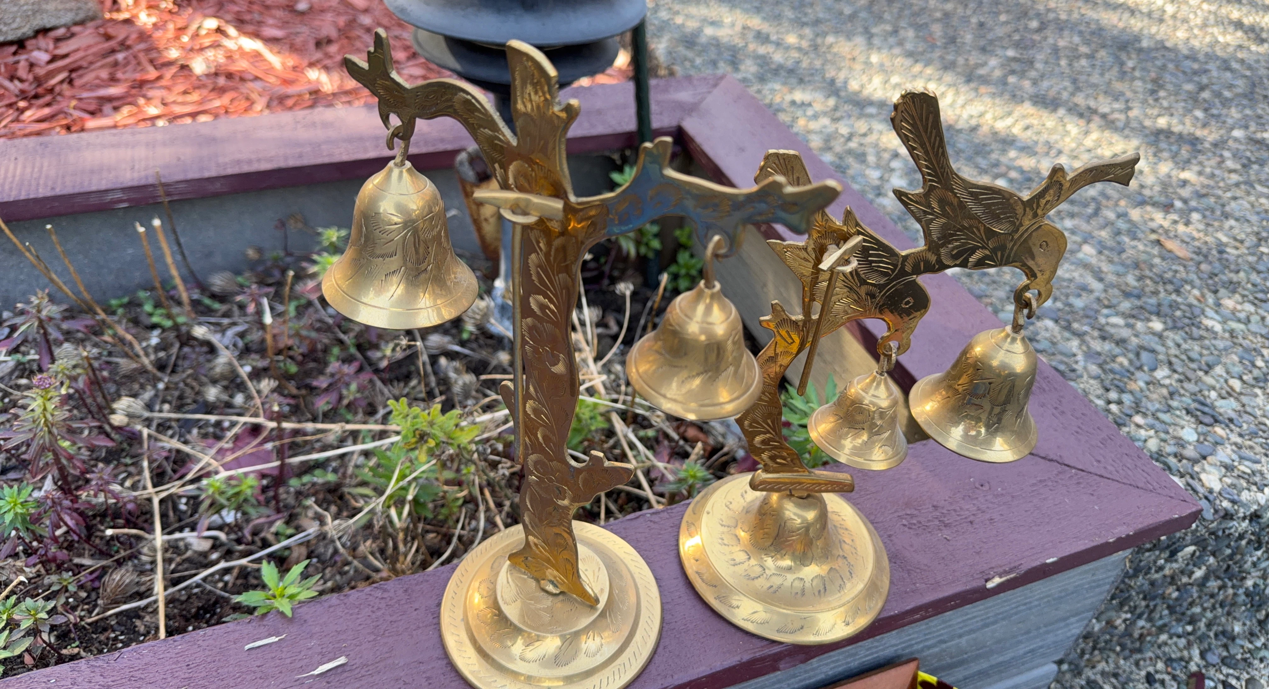 Vintage Brass Bell Stands