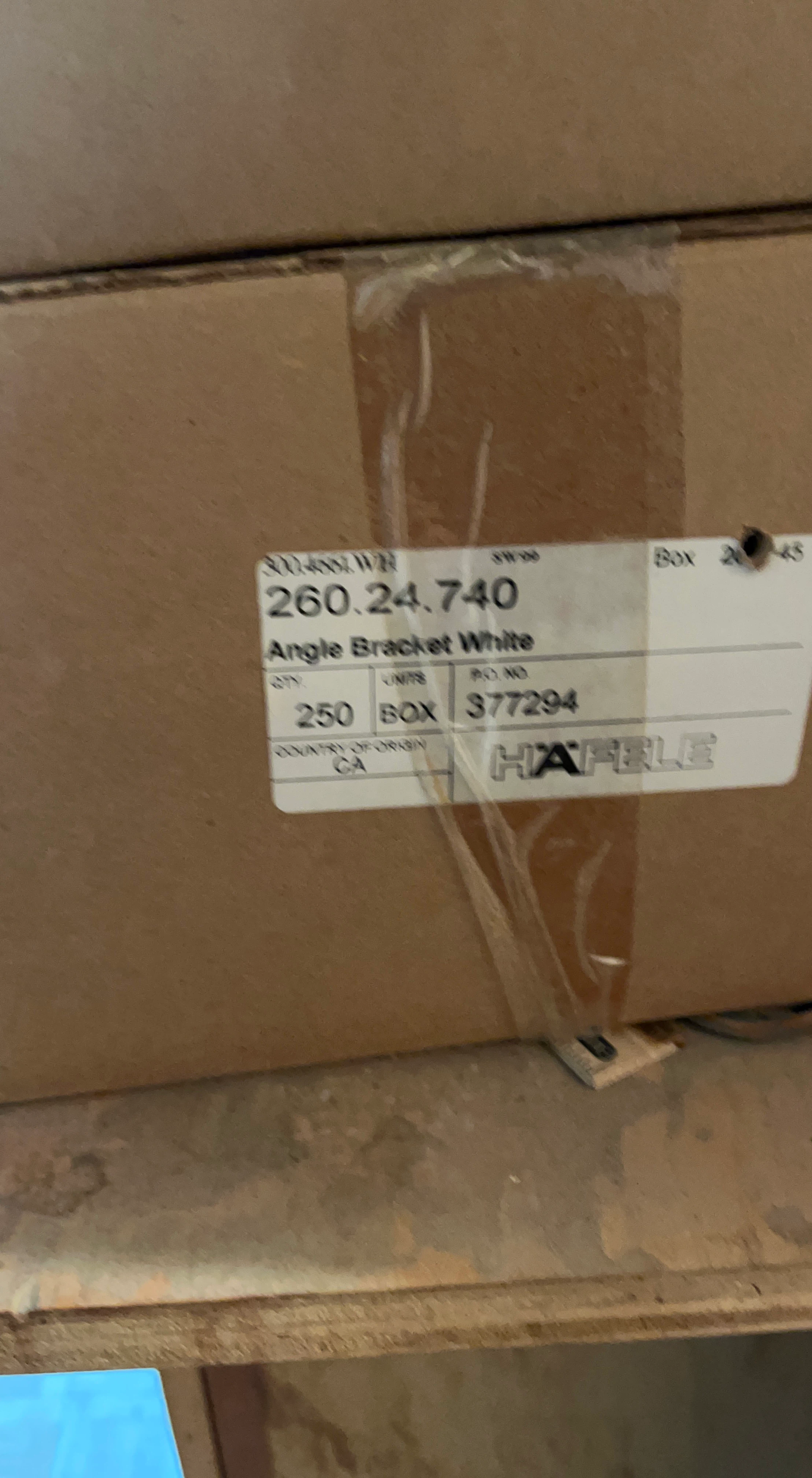 Hafele White Angle Brackets - 250 count