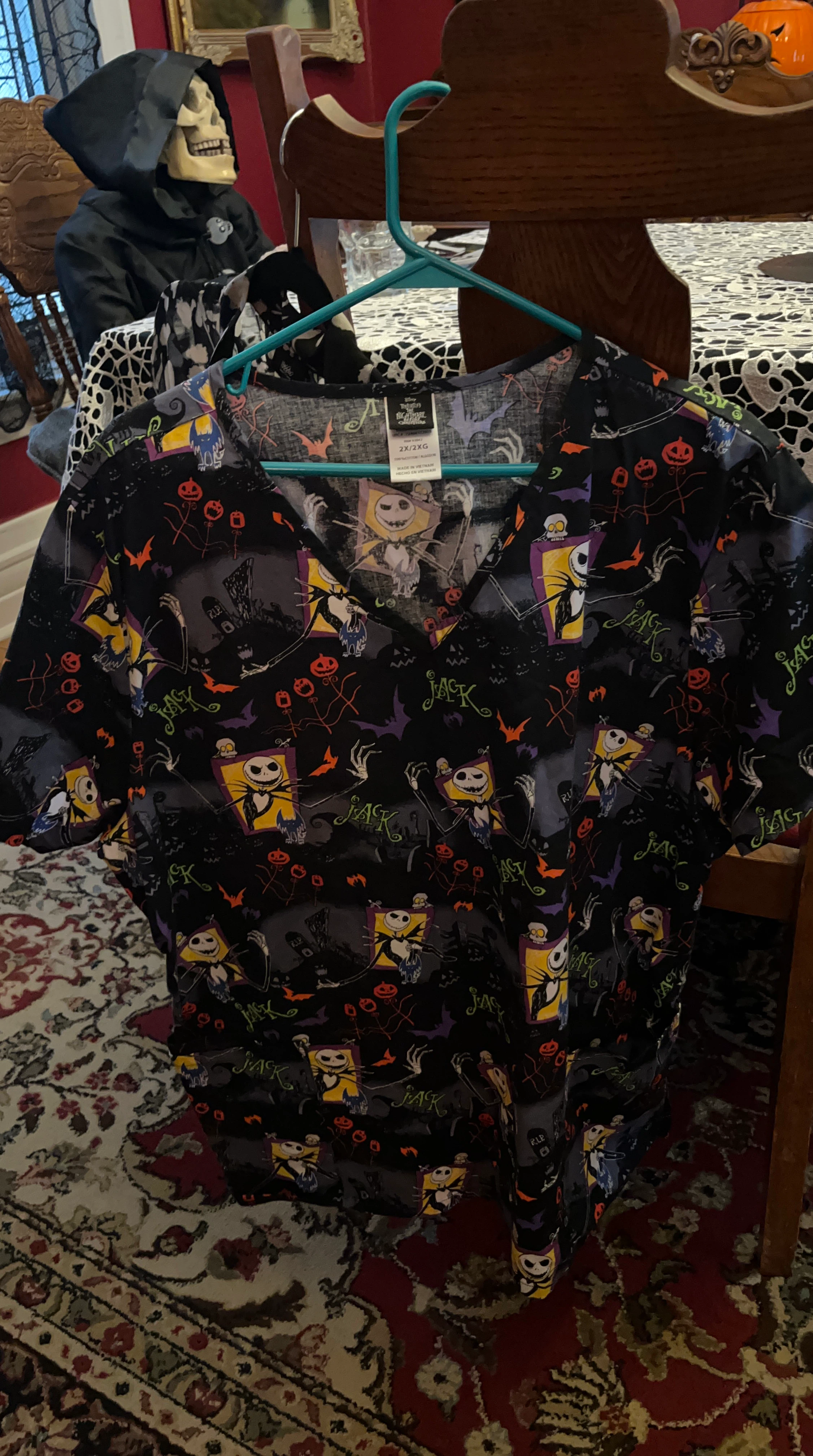 Disney Nightmare Before Christmas Scrub Top