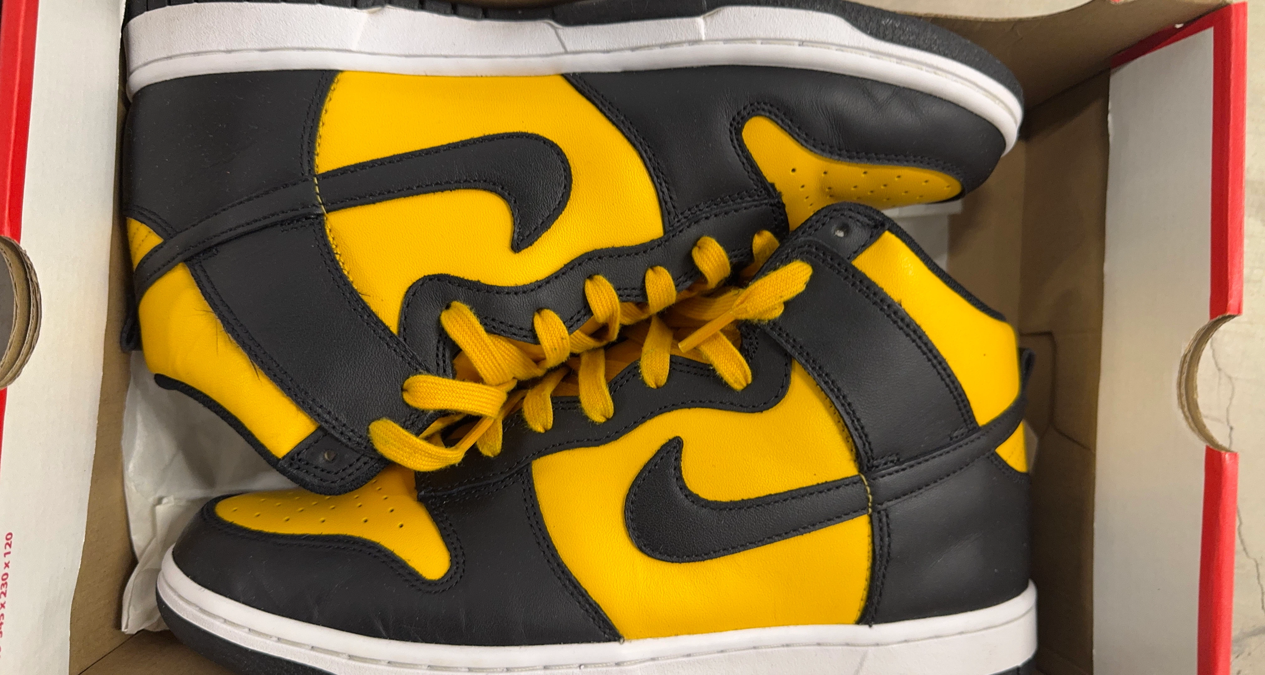 Nike Dunk High Black and Varsity Maize