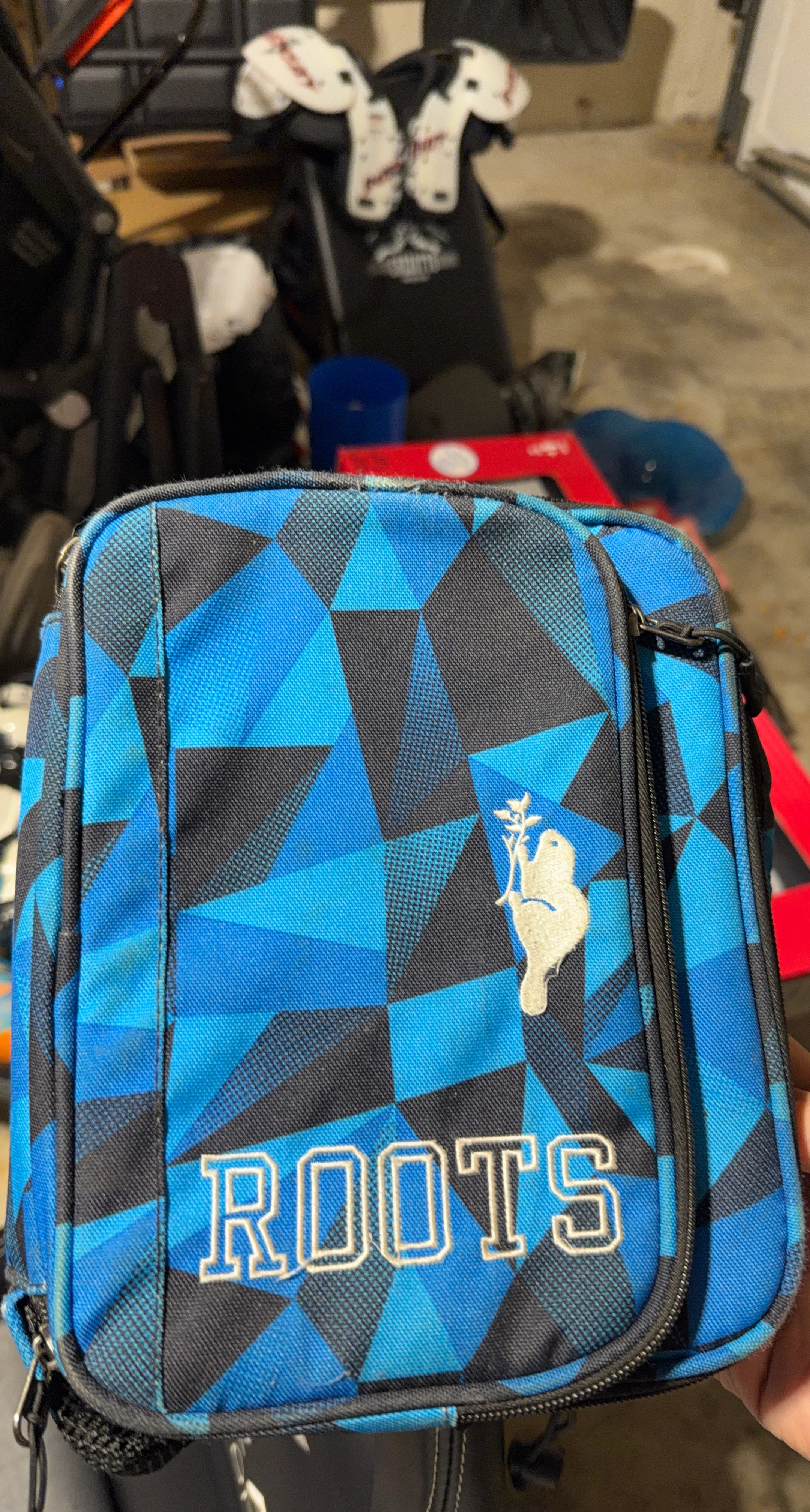 Roots Blue Geometric Lunch Bag