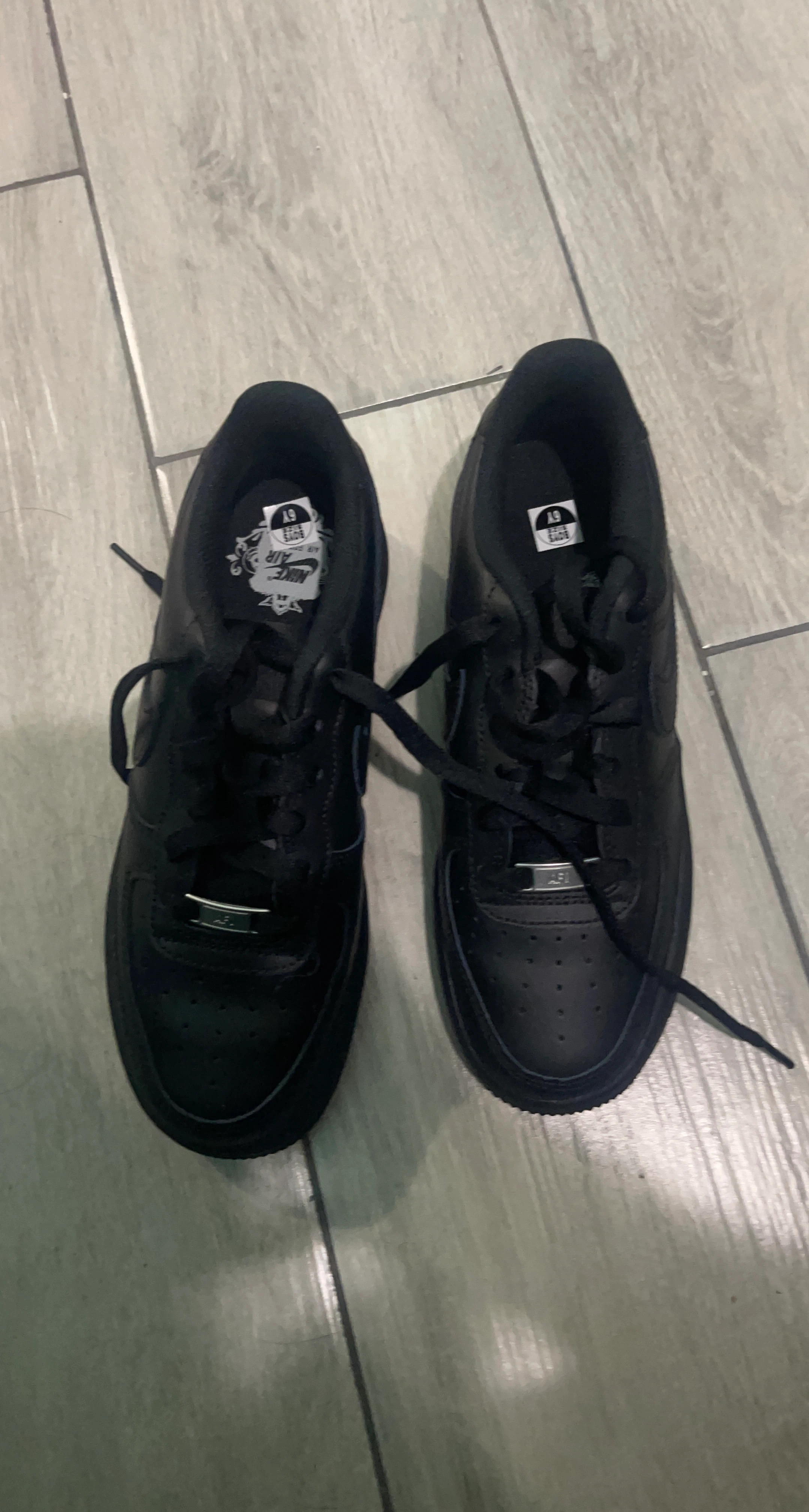 Nike Air Force 1 Black Sneakers Size 6Y