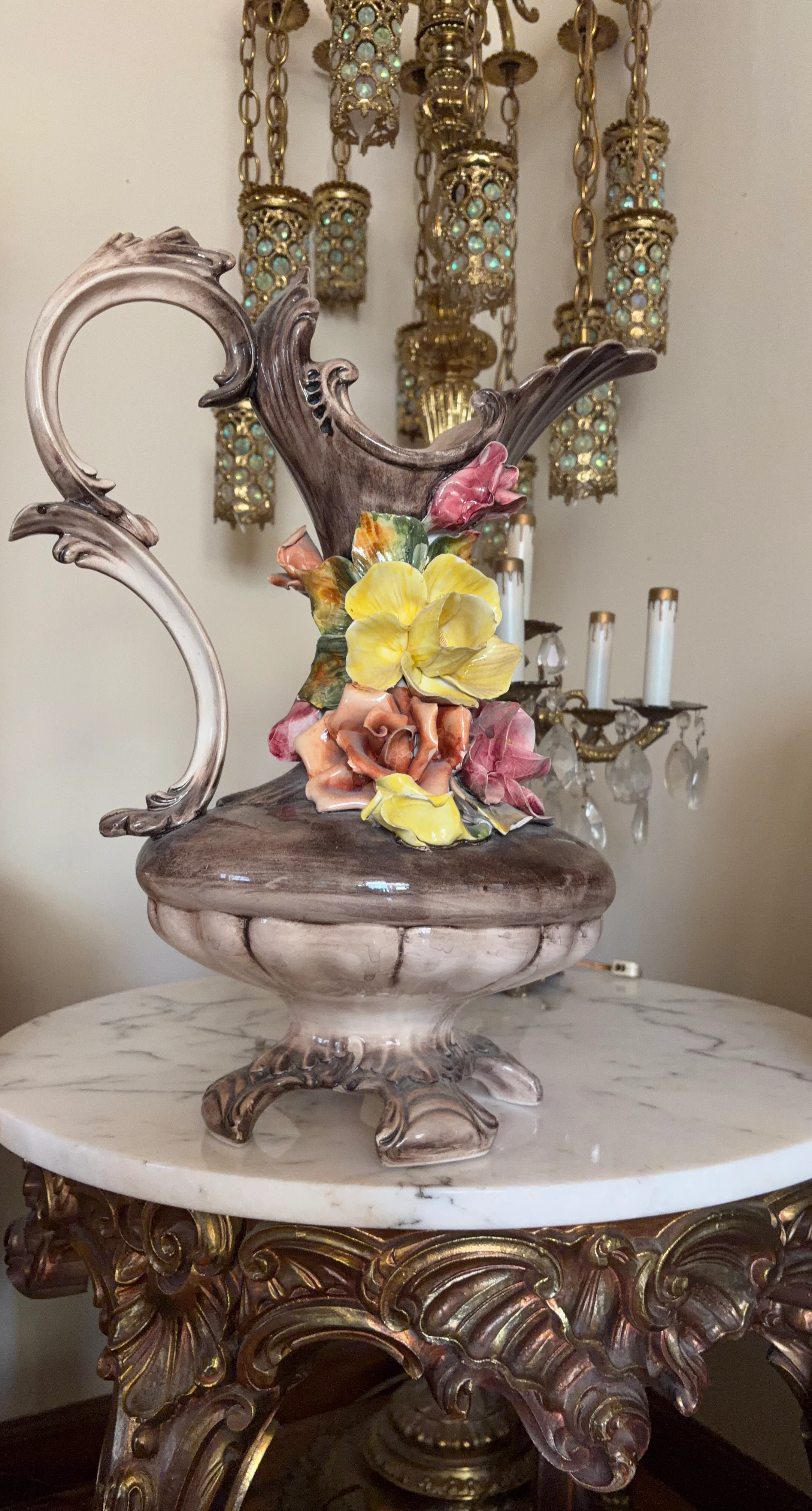 Capodimonte Porcelain Pitcher Vase