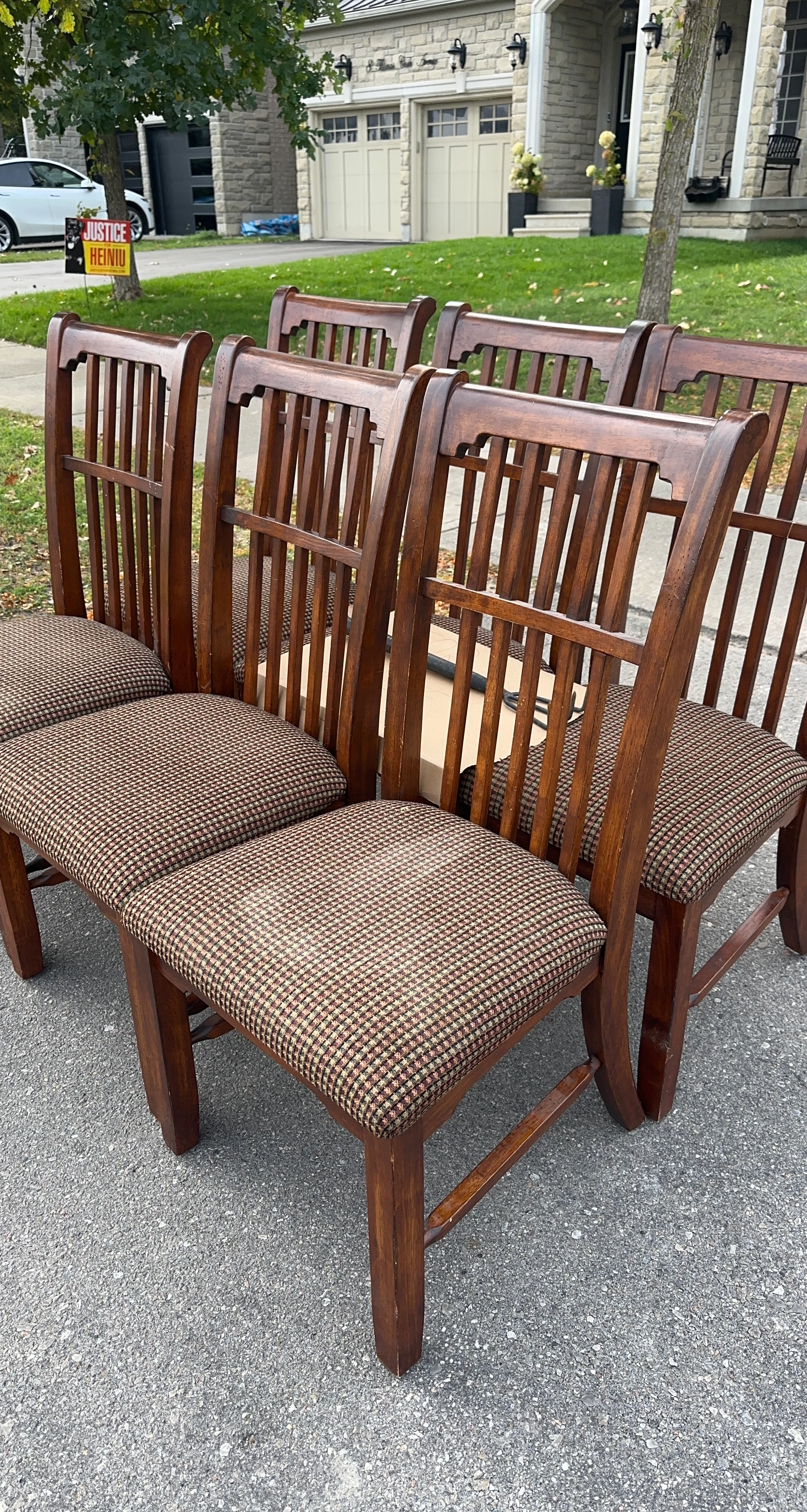 Set of 6 Wooden Dining Chairs