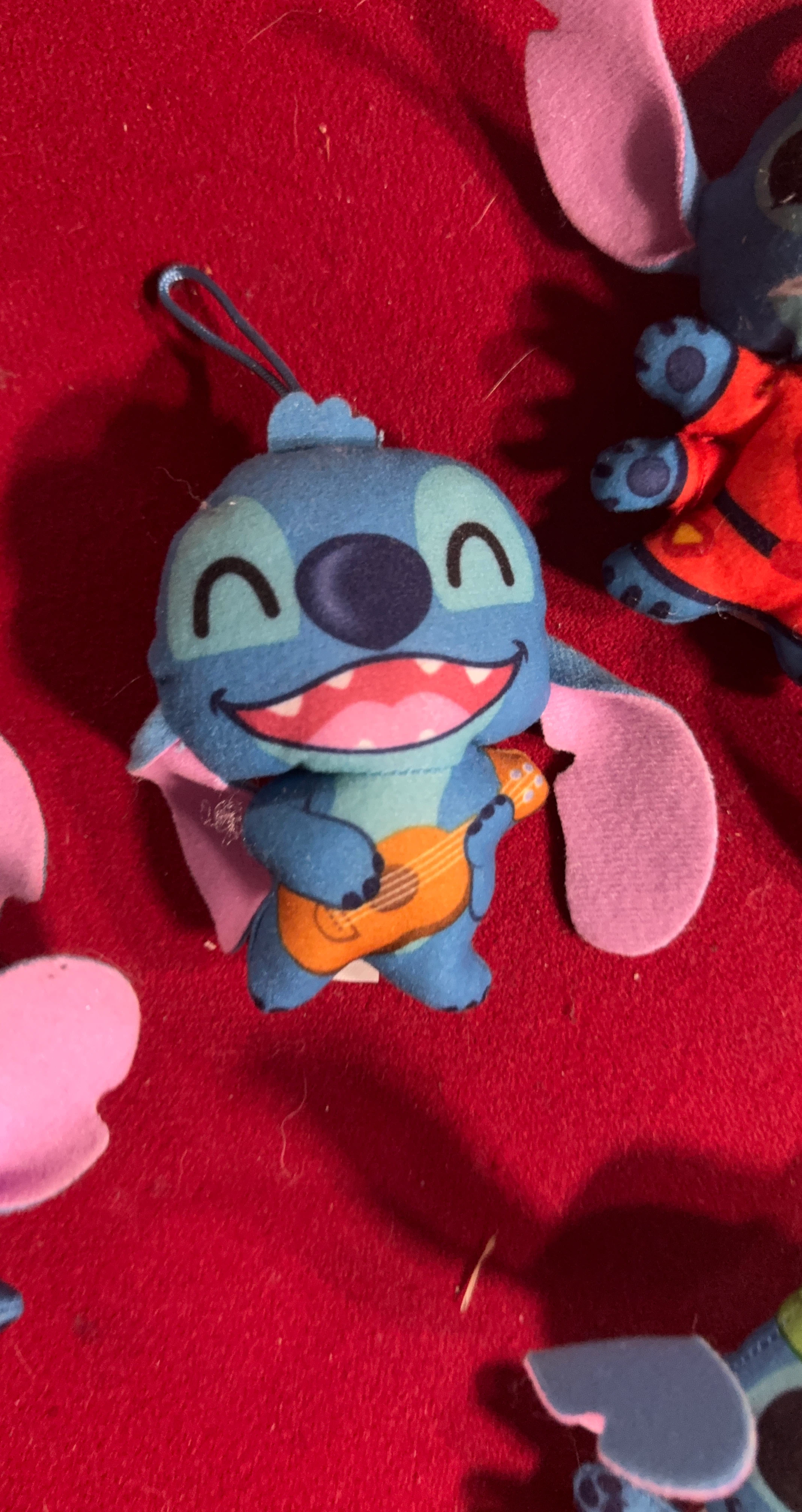 Disney Stitch Plush Keychain with Ukulele