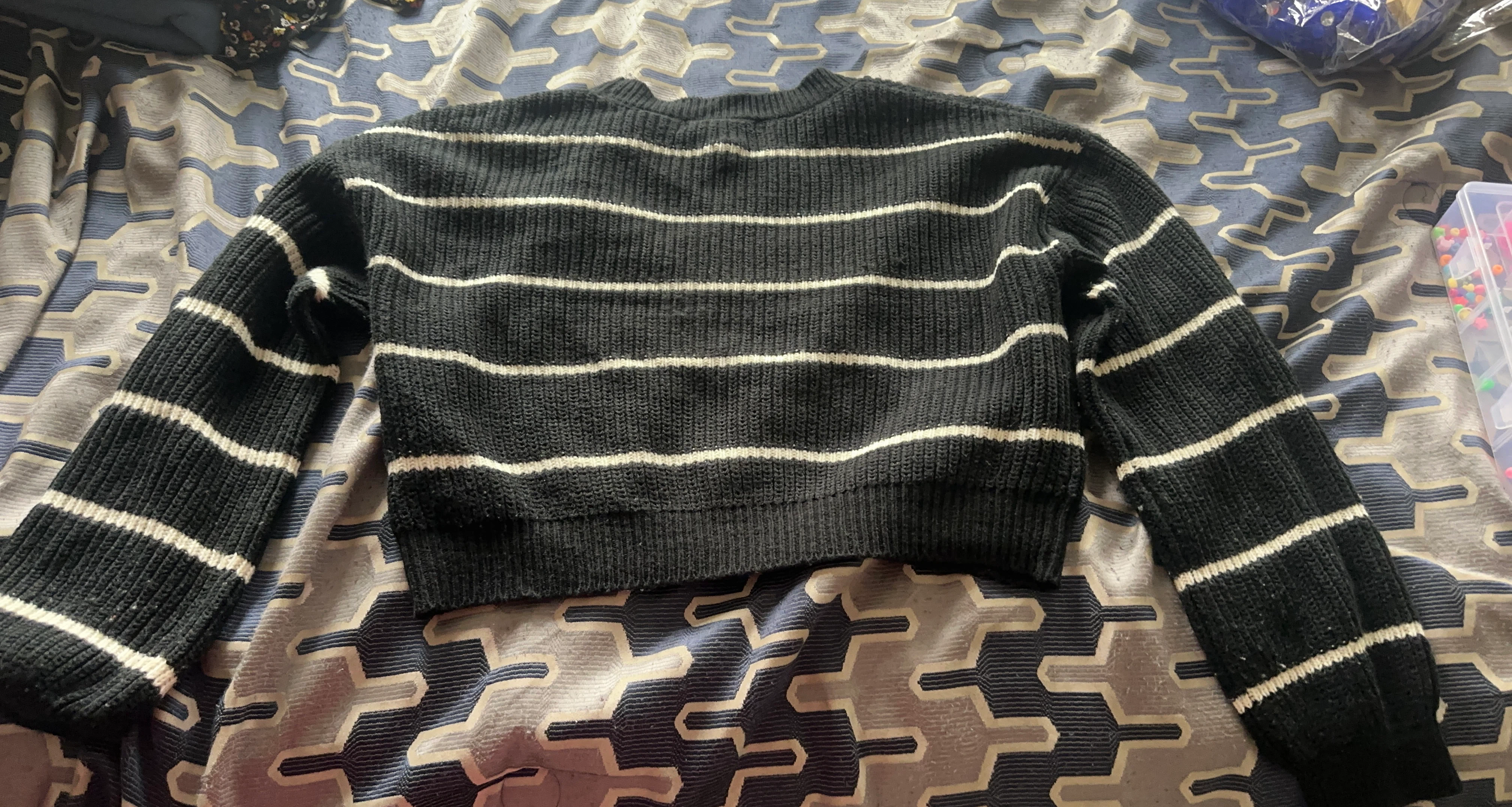 Black and white striped sweater