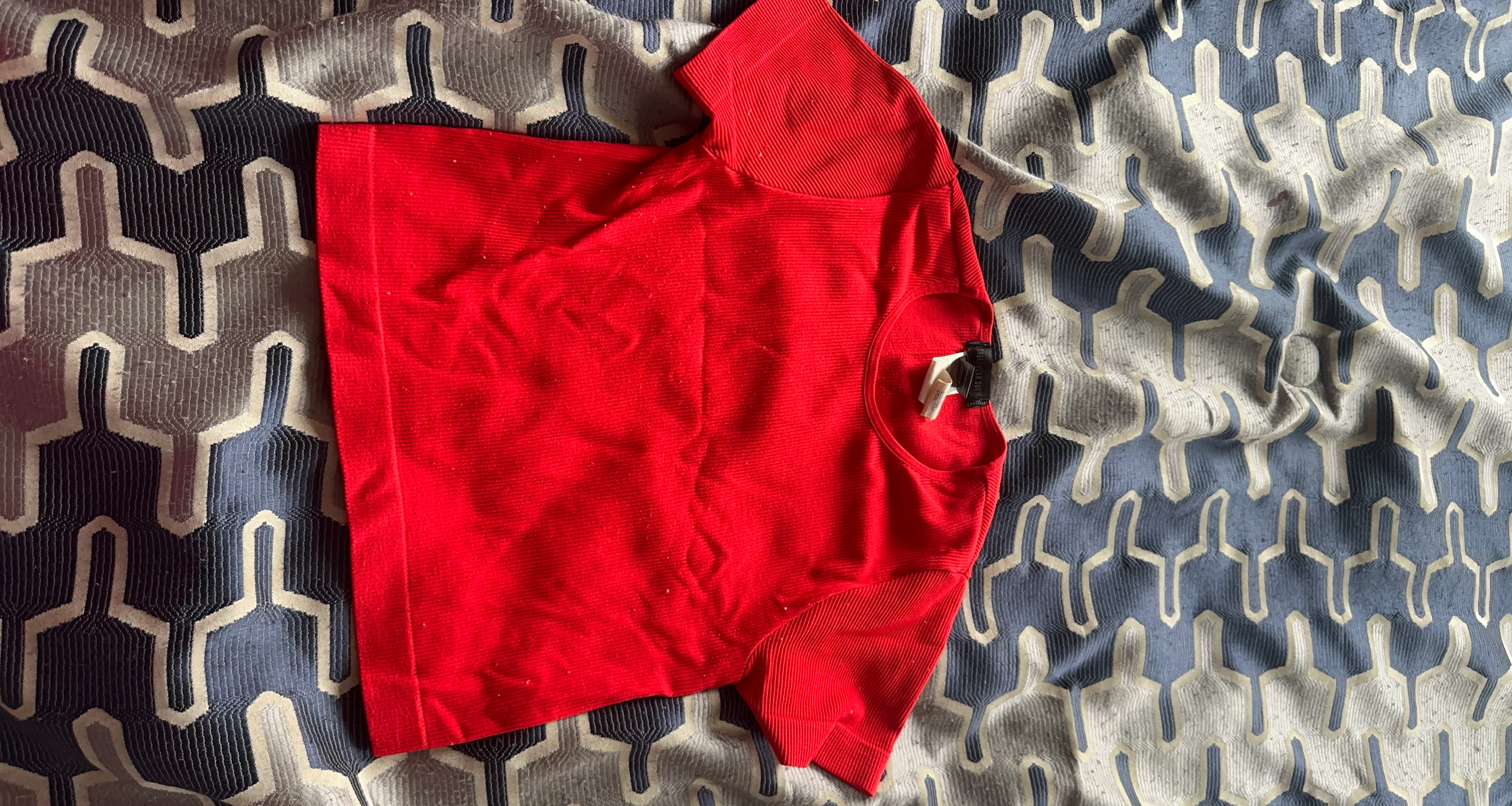 Red Urban Planet Ribbed T-Shirt