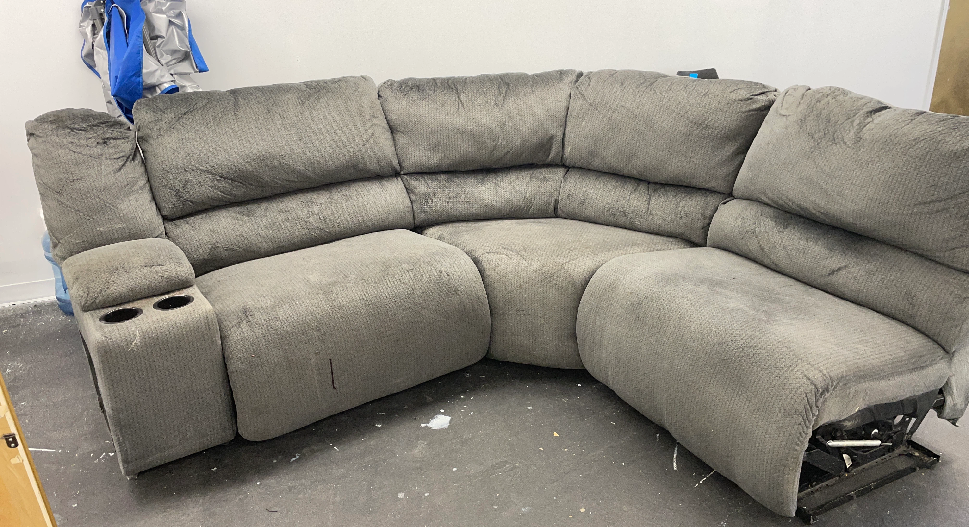 Gray Sectional Reclining Sofa