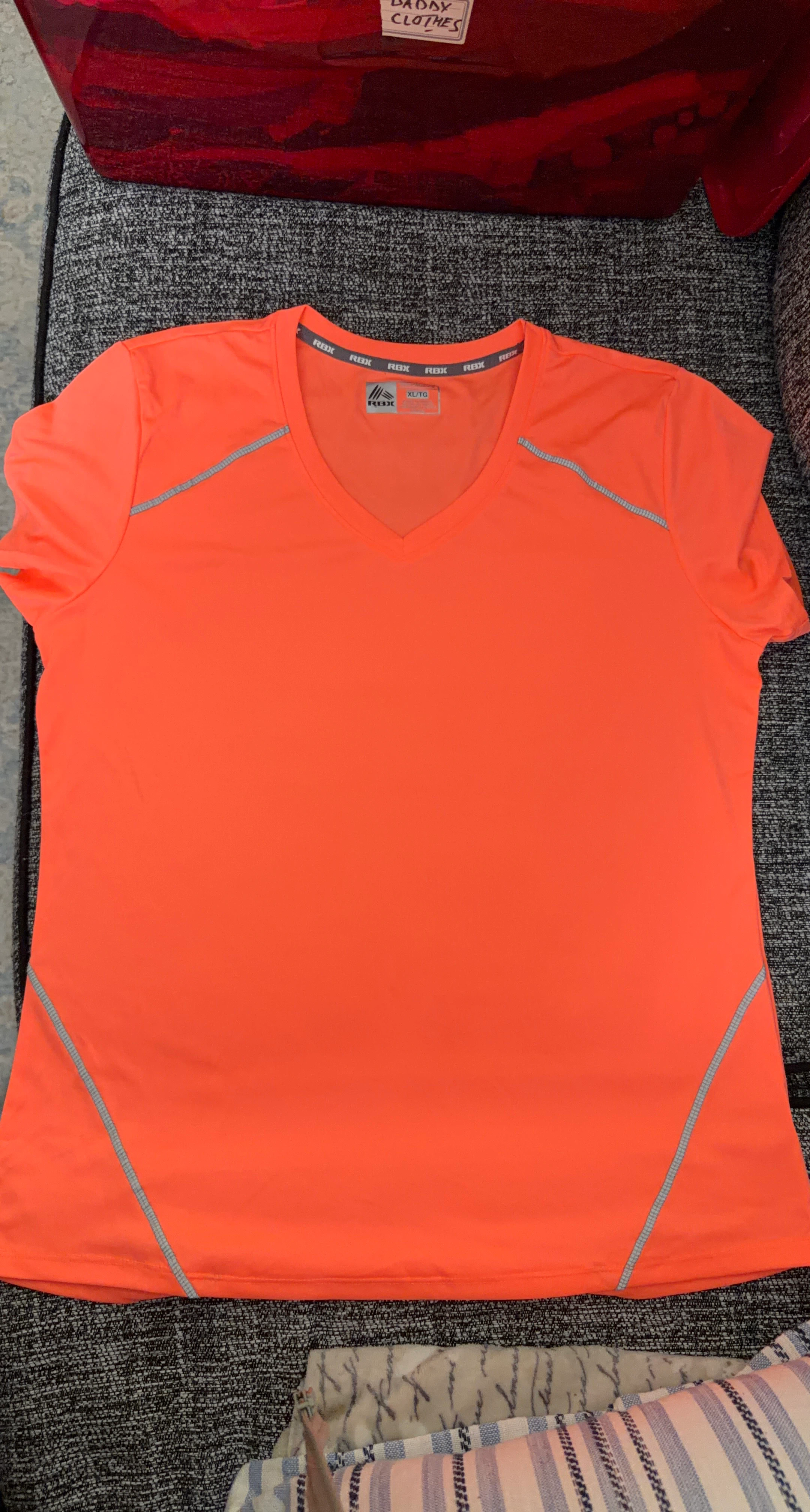 RBX Neon Orange Performance V-Neck Shirt