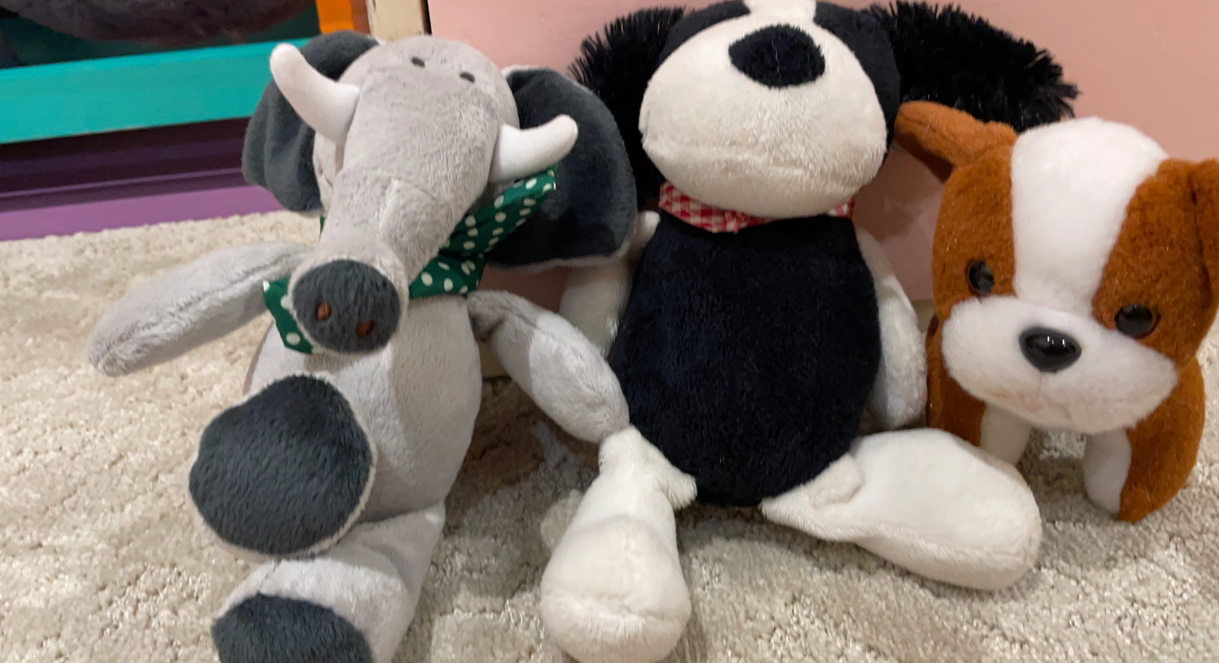 Set of 3 plush animal toys