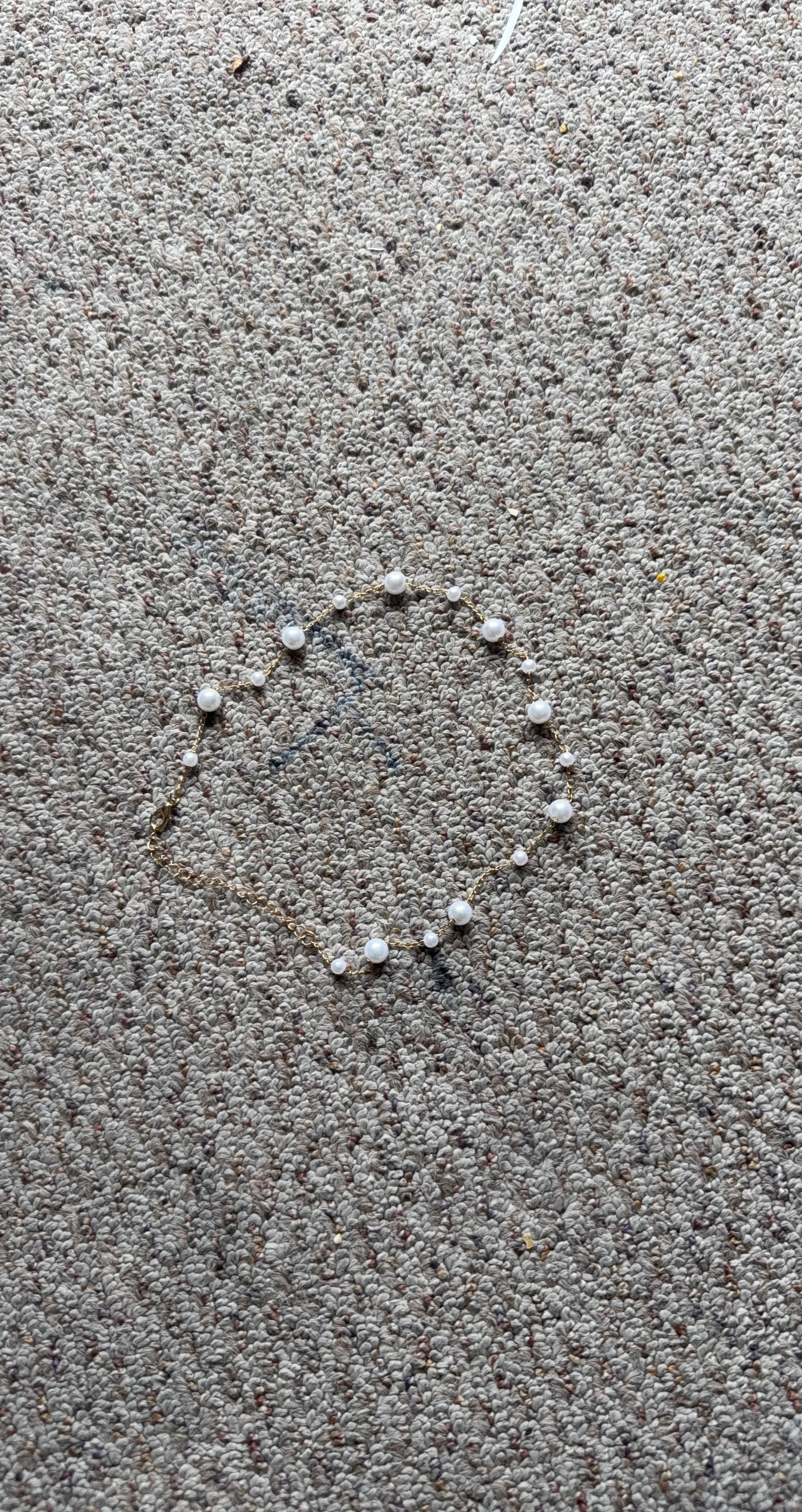 Gold-tone Pearl Beaded Anklet
