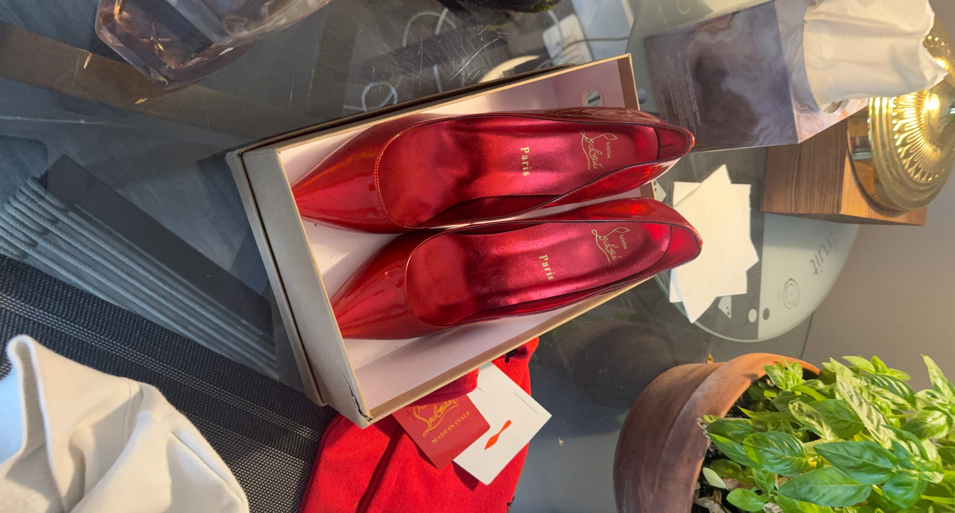 BN Christian Louboutin Red Patent Heels size 44