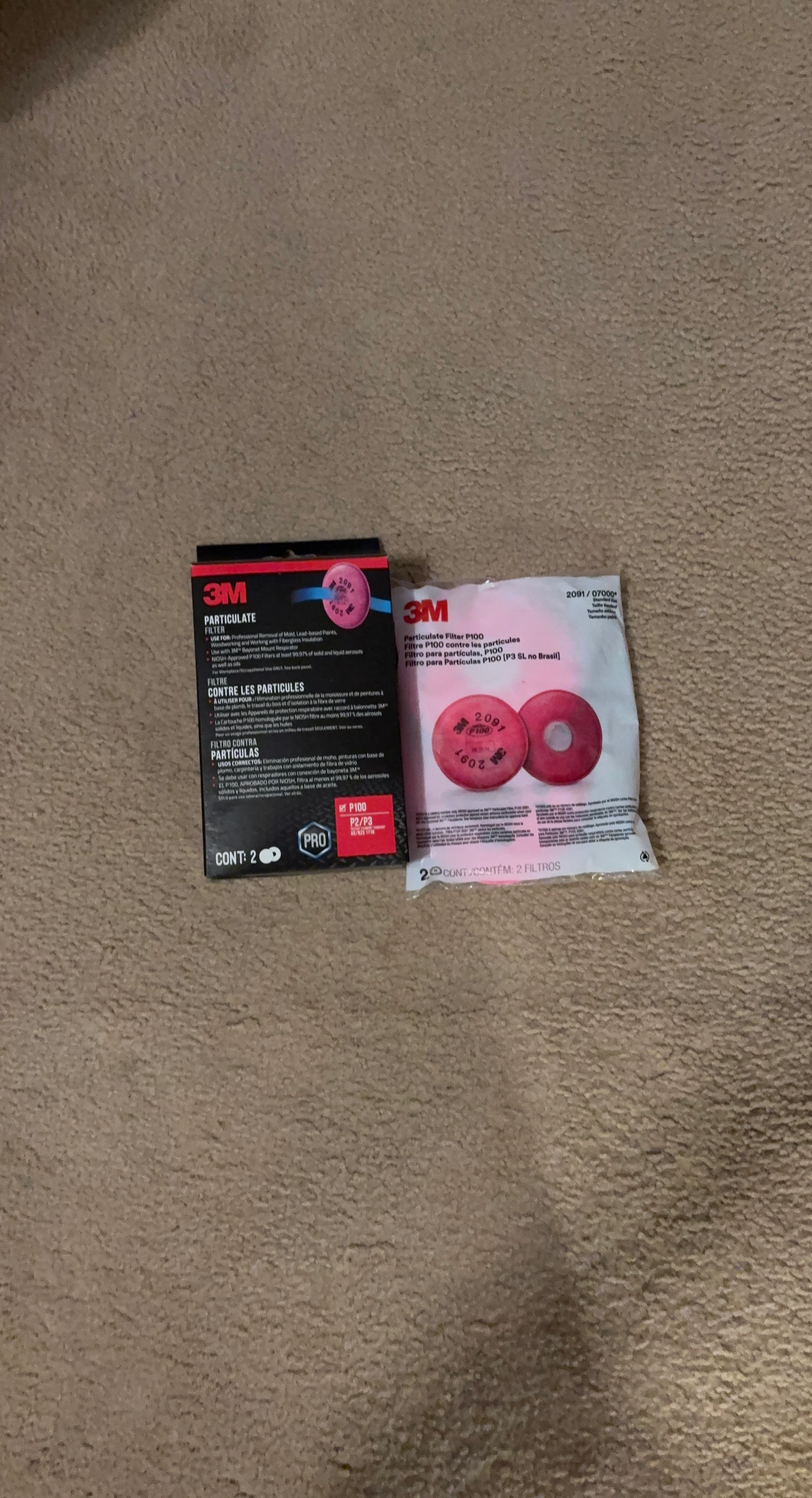 3M 2091 P100 Particulate Filter - 1 Pair Bayonet Connection