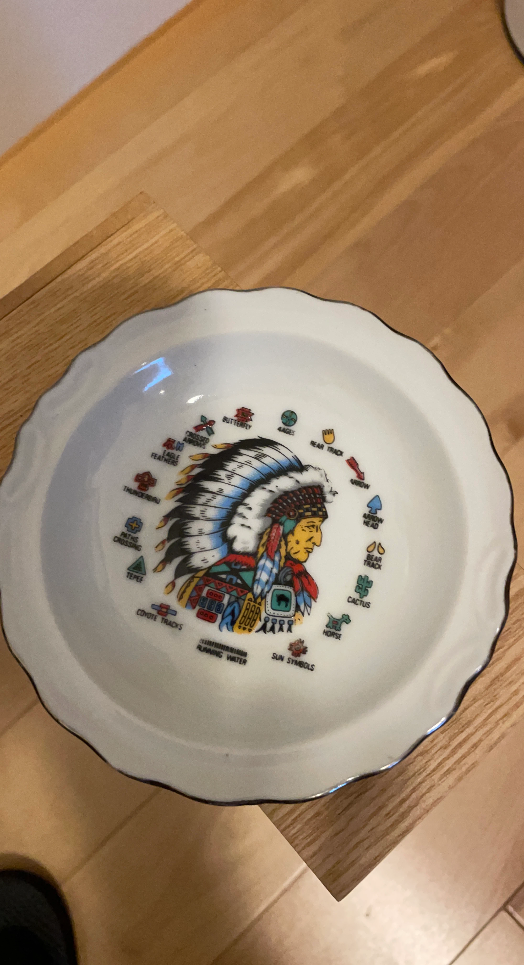 Decorative Native American Theme Ceramic Plate