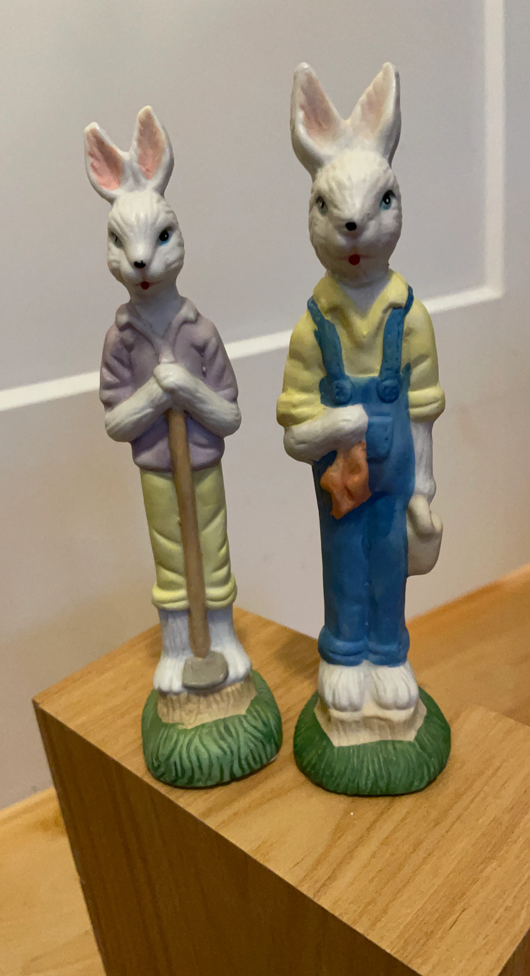 Set of Two Ceramic Bunny Figurines