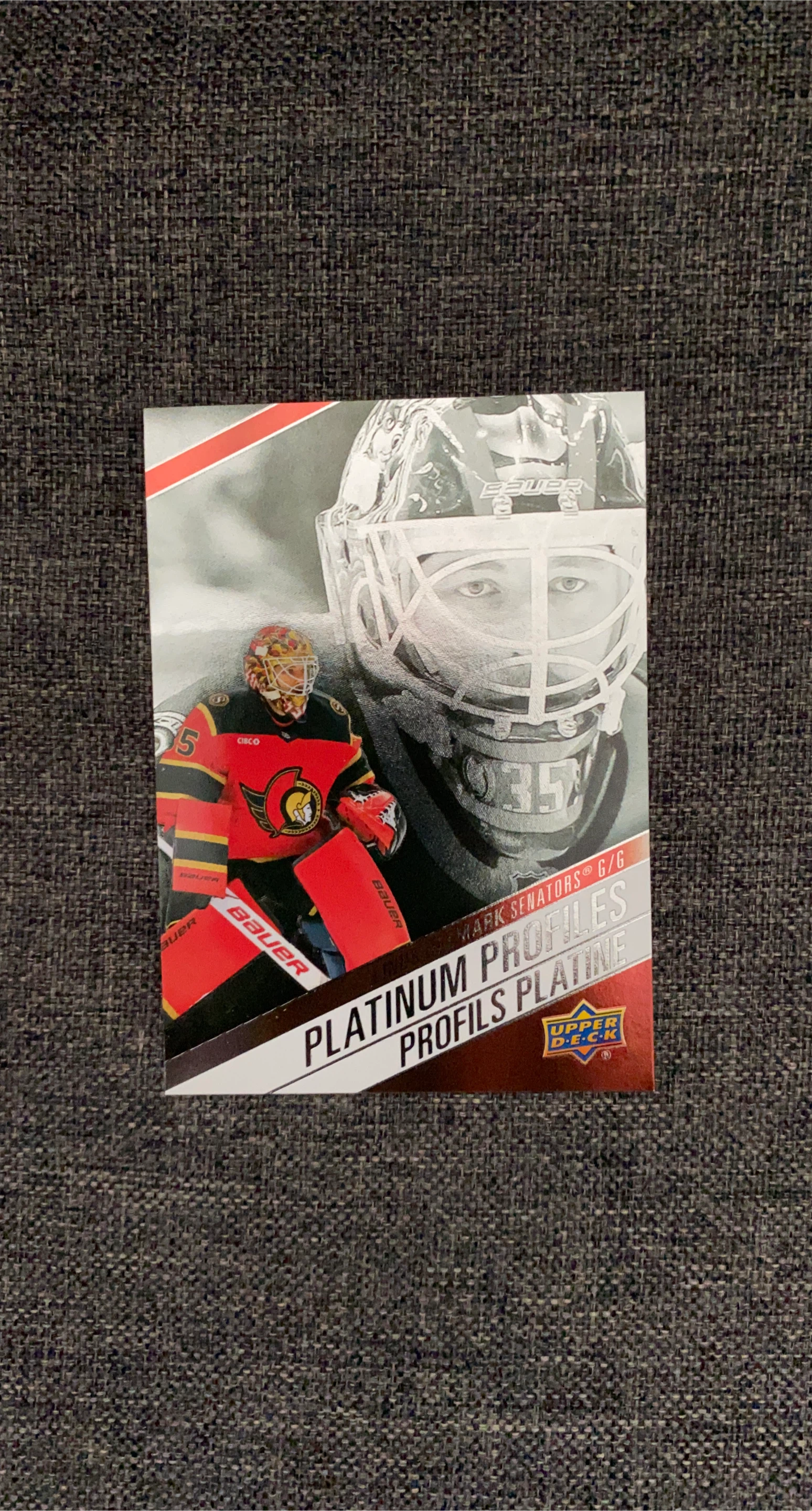 Linus Ullmark Platinum Profiles Trading Card