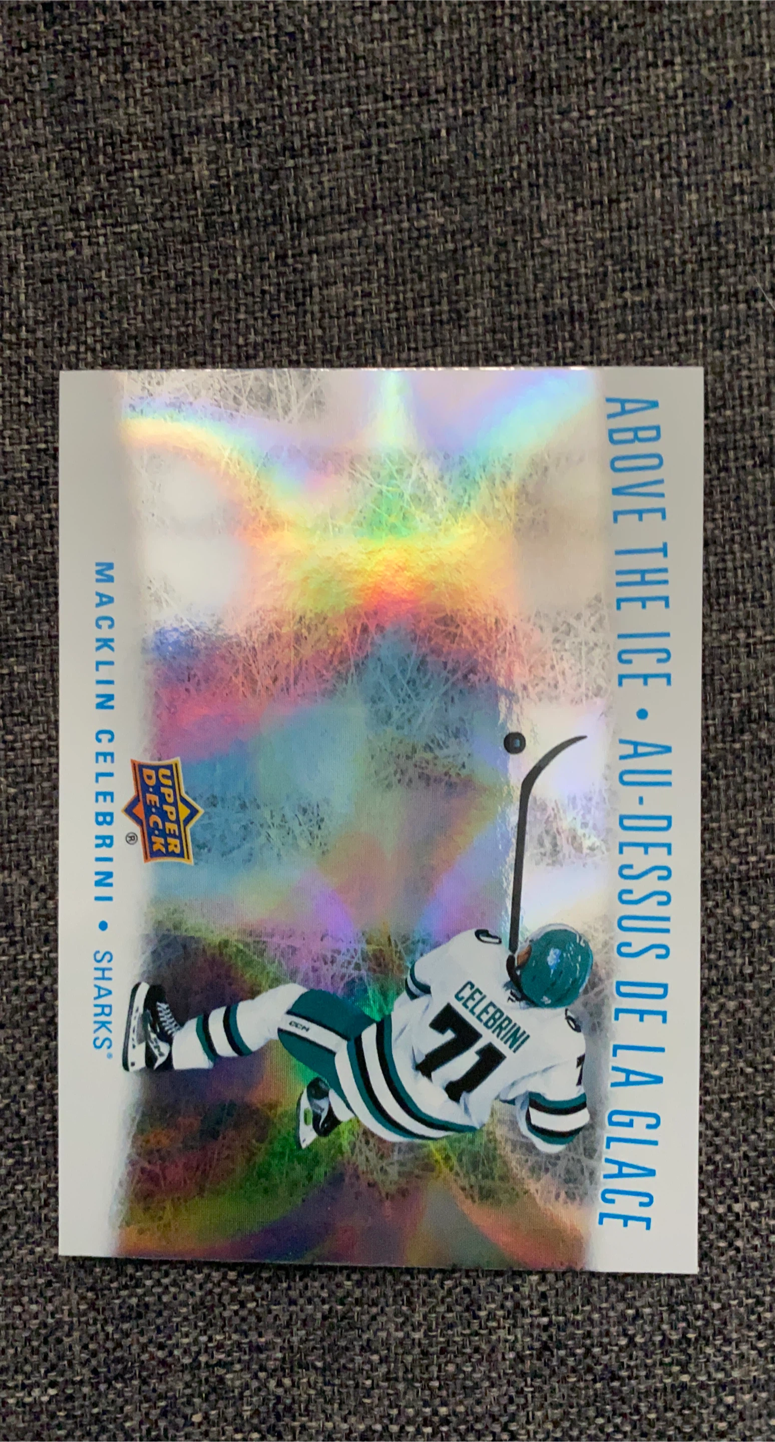 Macklin Celebrini Above The Ice Hockey Card