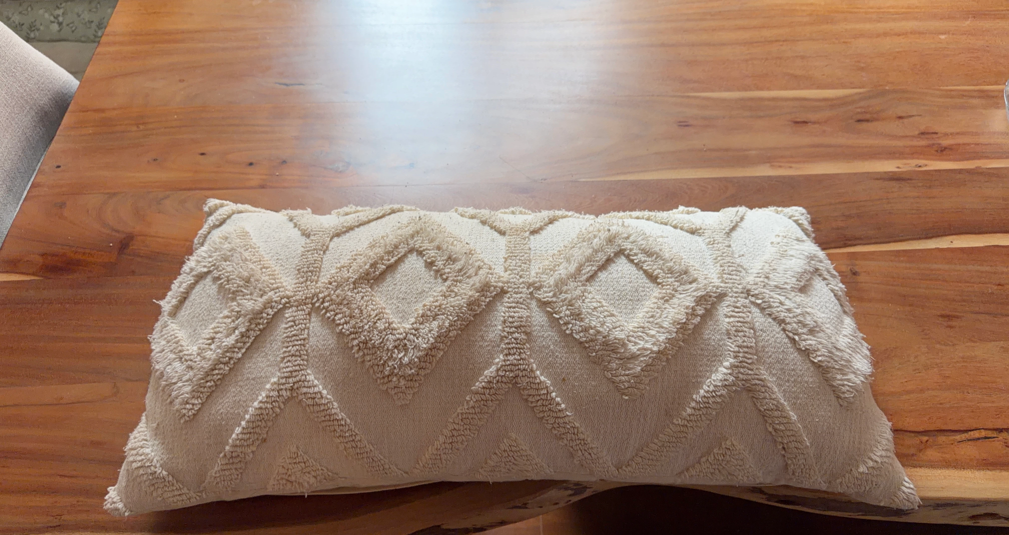 Textured Cream Throw Pillow