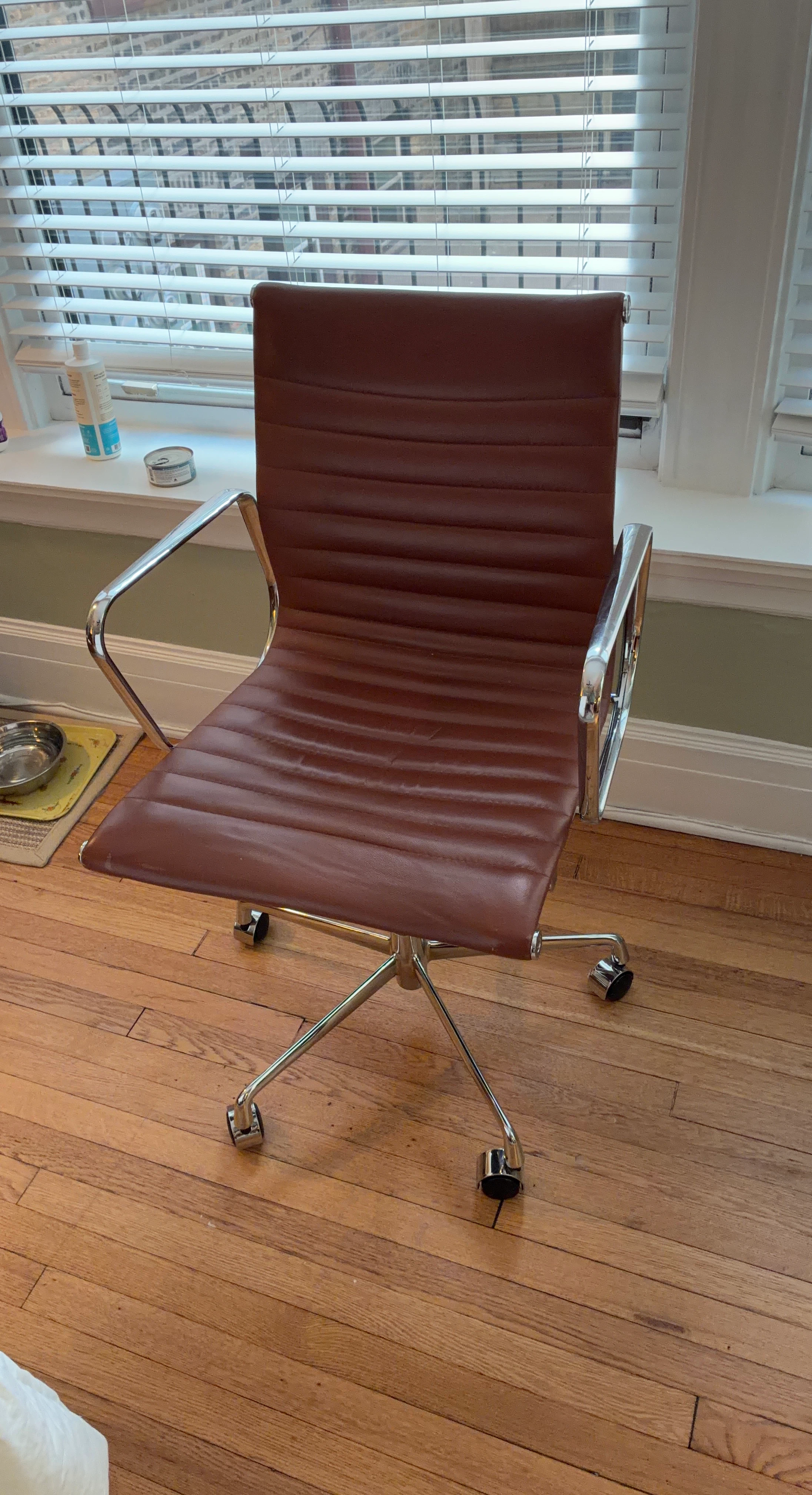 Brown Ribbed Office Chair