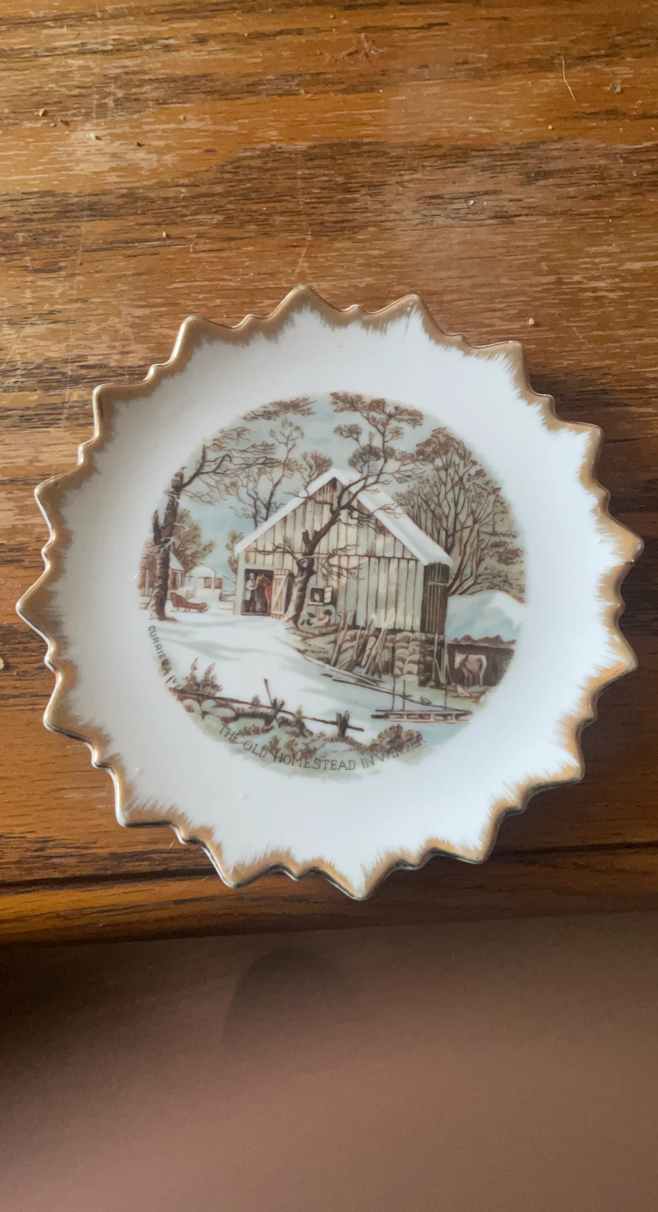 Currier & Ives The Old Homestead in Winter Collector Plate