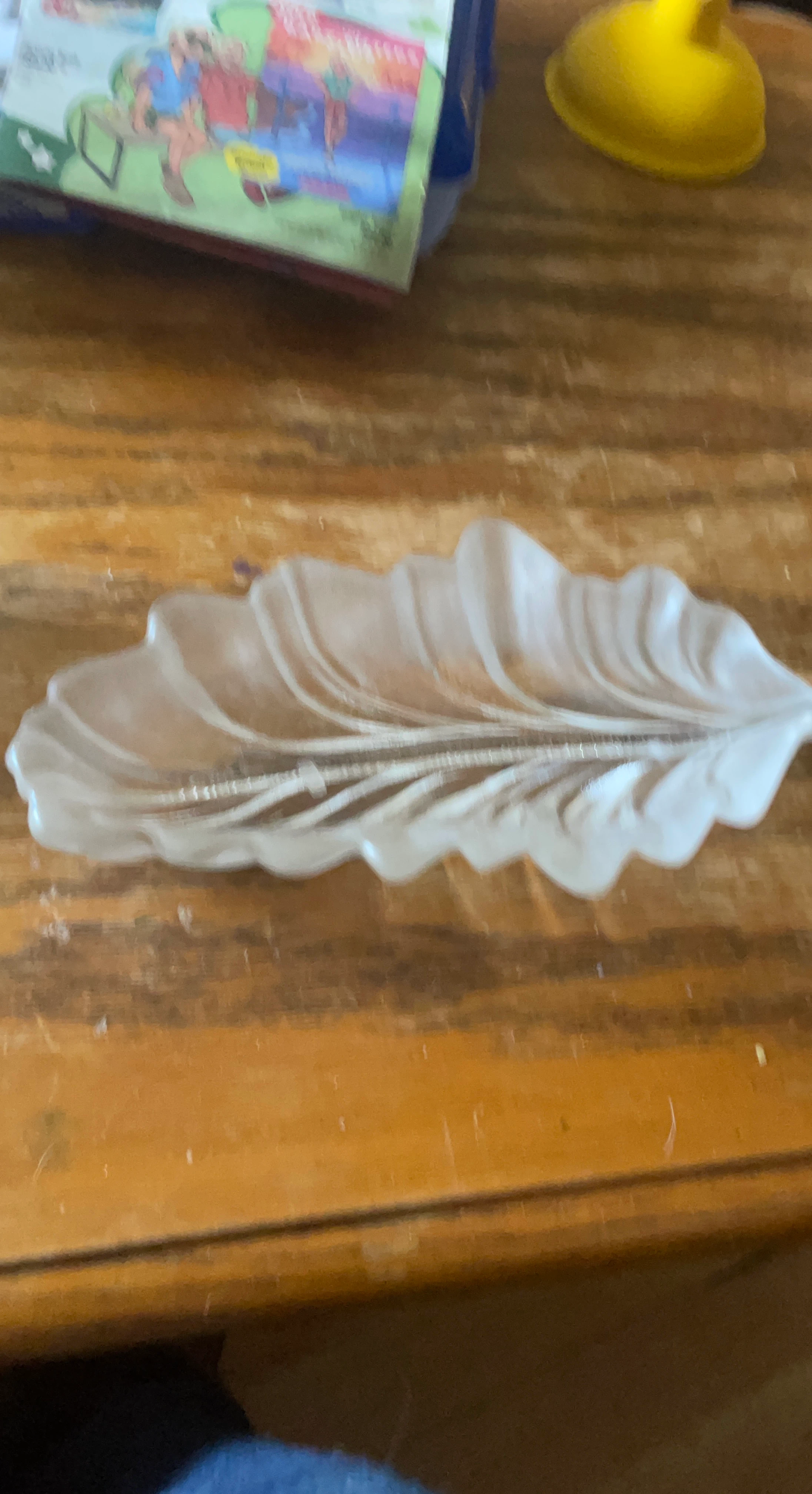 Clear Glass Leaf Shaped Dish