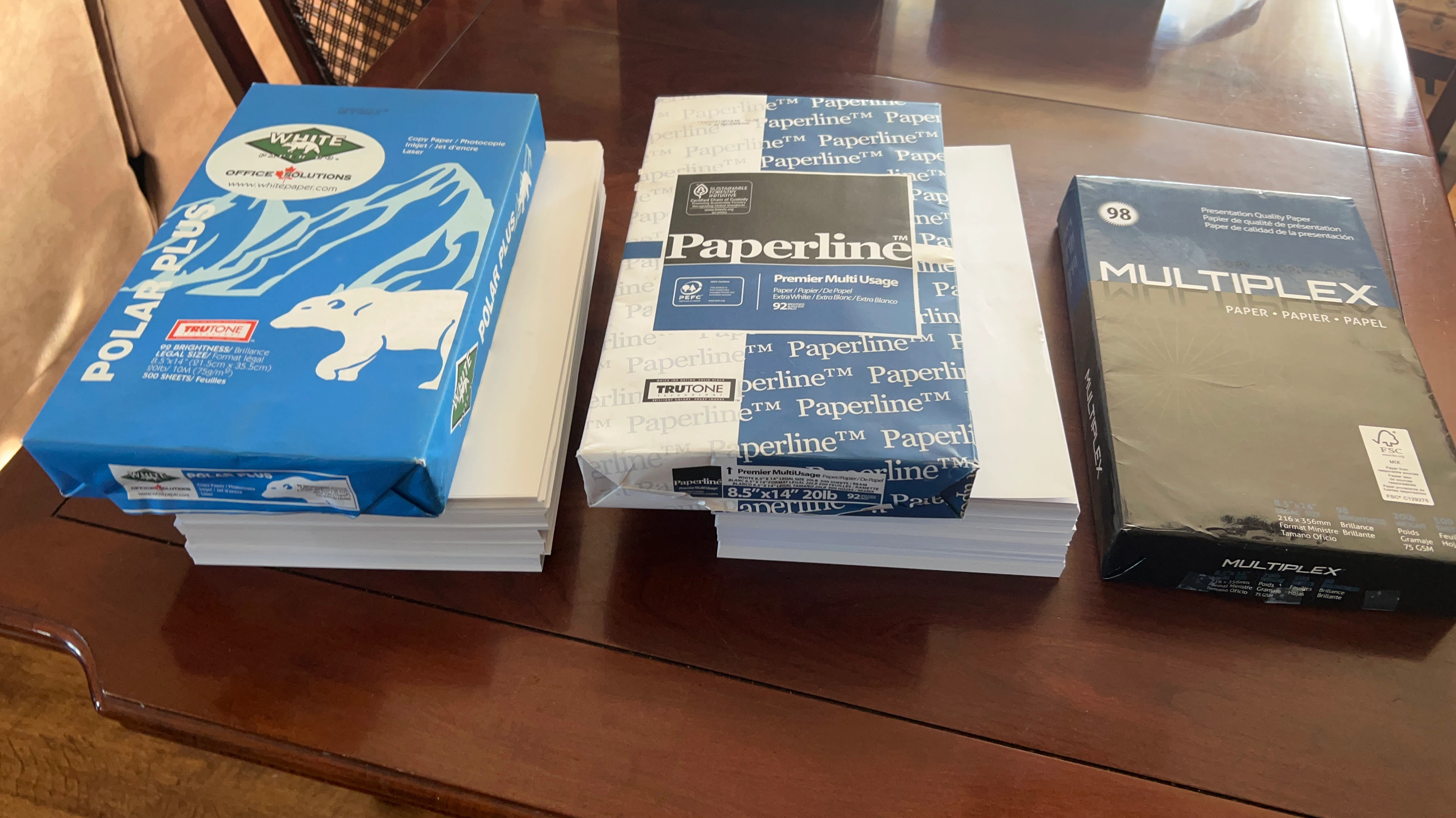 Assorted Legal Size Paper Reams