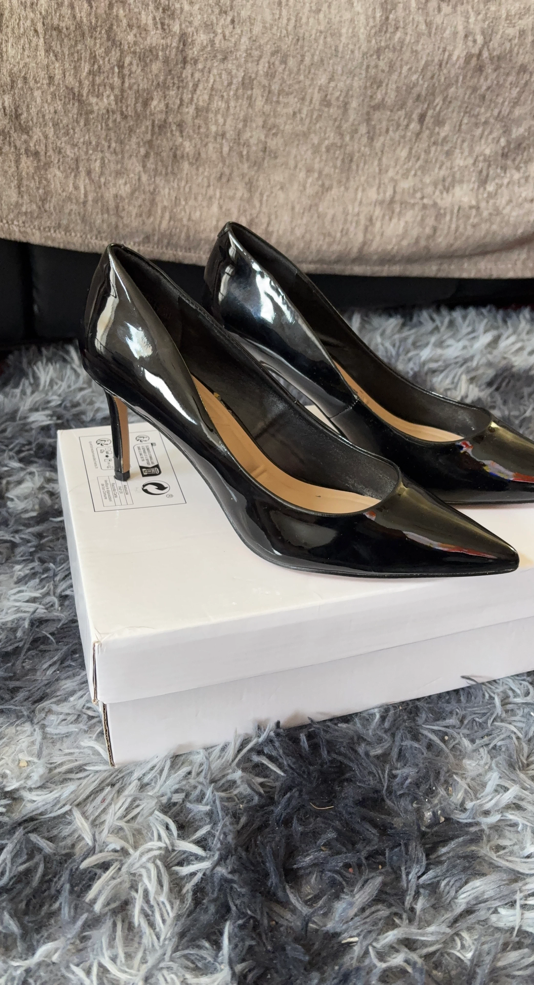 Black Patent Pointed Toe Heels