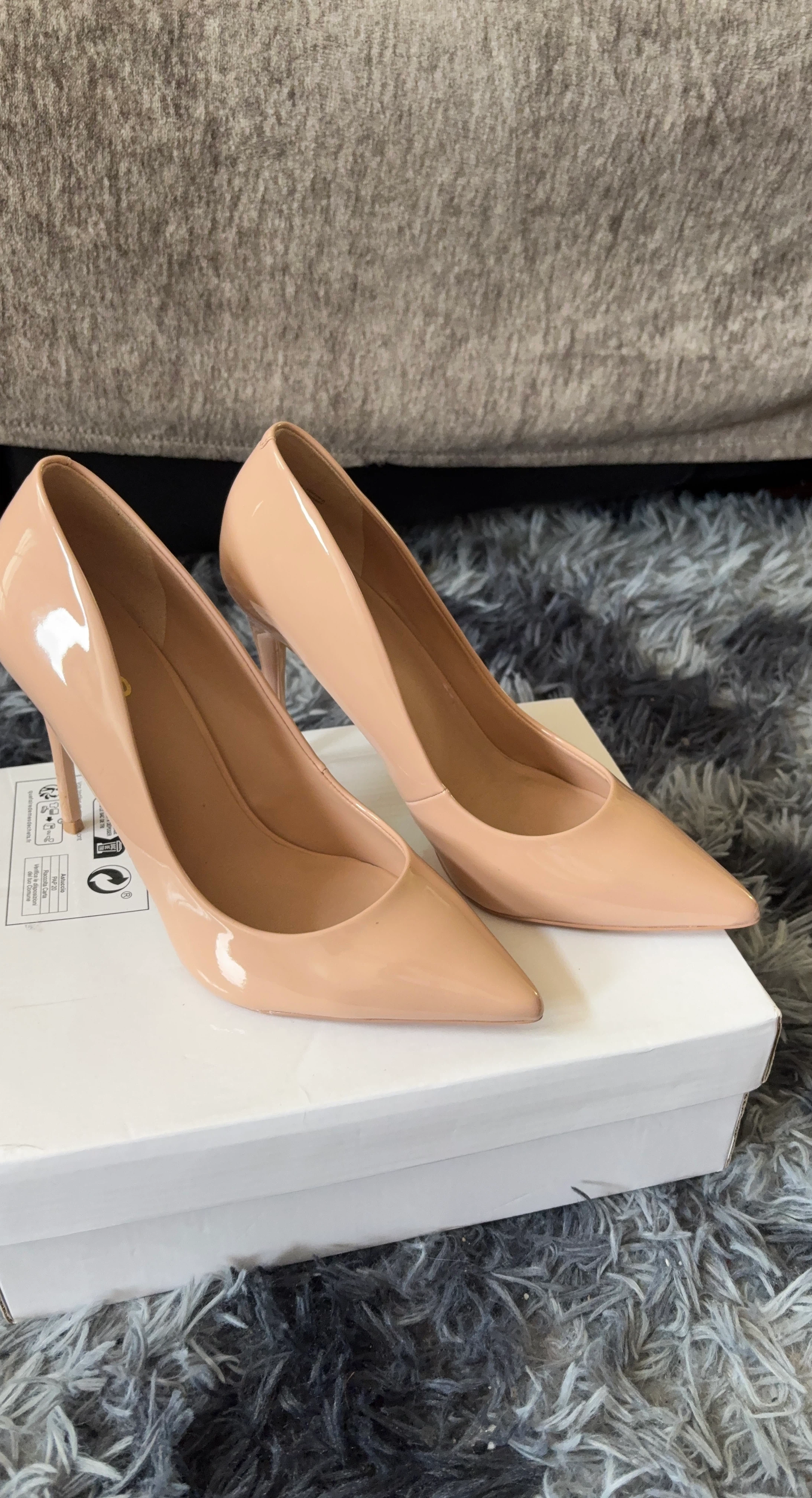 Nude Patent Stiletto Pumps