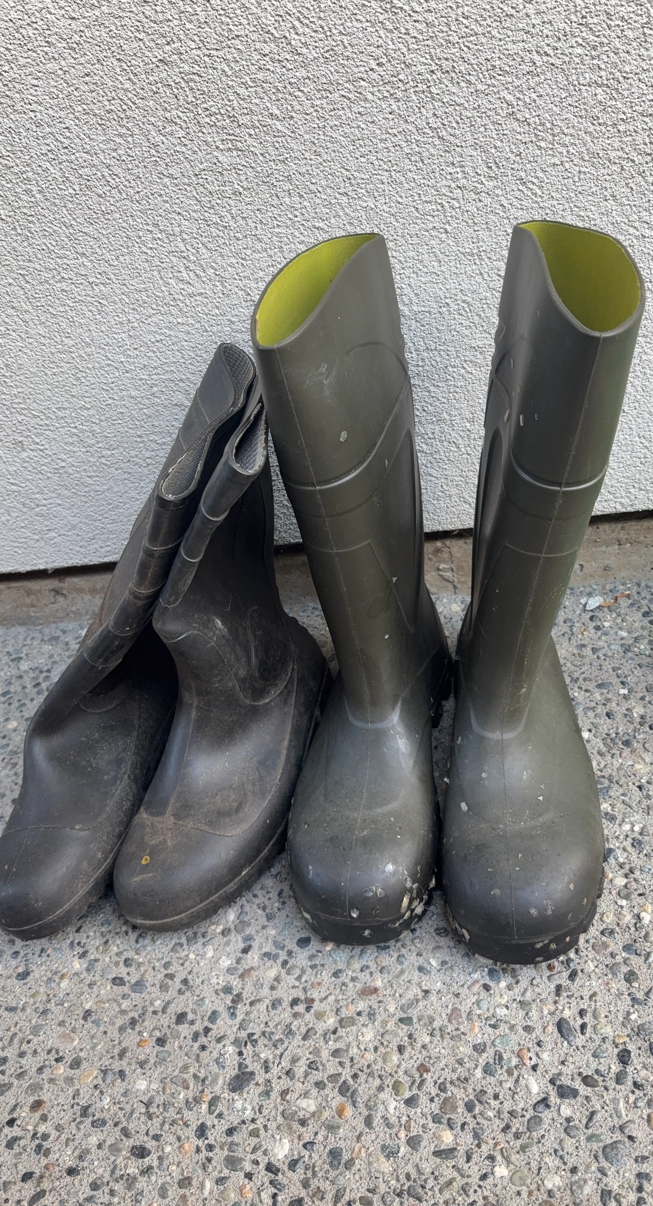 Two pairs of rubber boots
