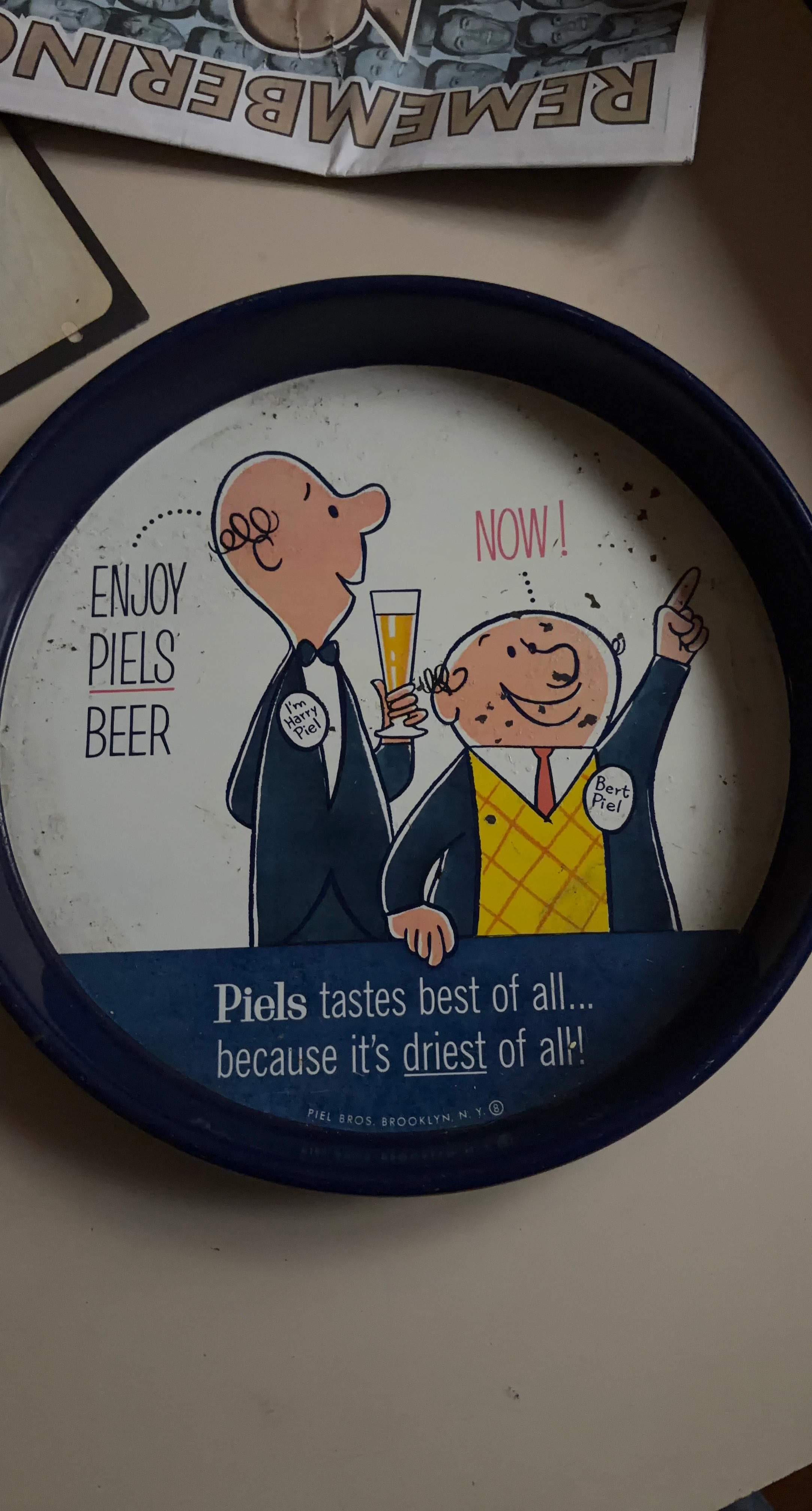 Vintage Piels Beer Metal Serving Tray