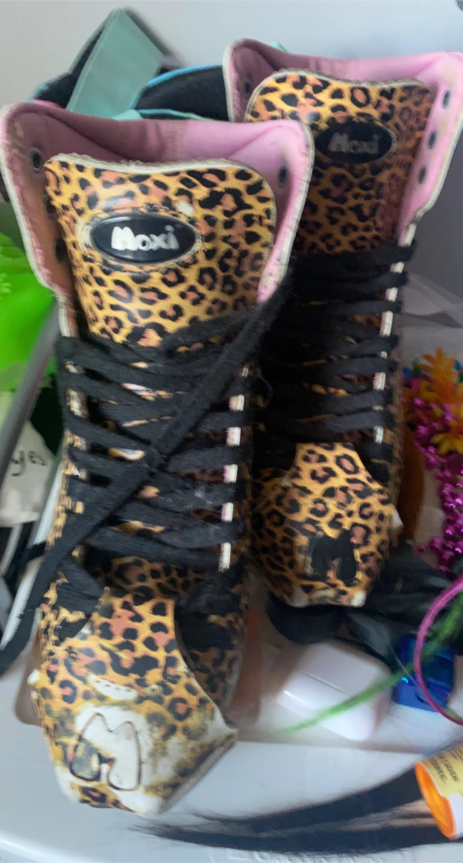 Moxi Leopard Print Roller Skates