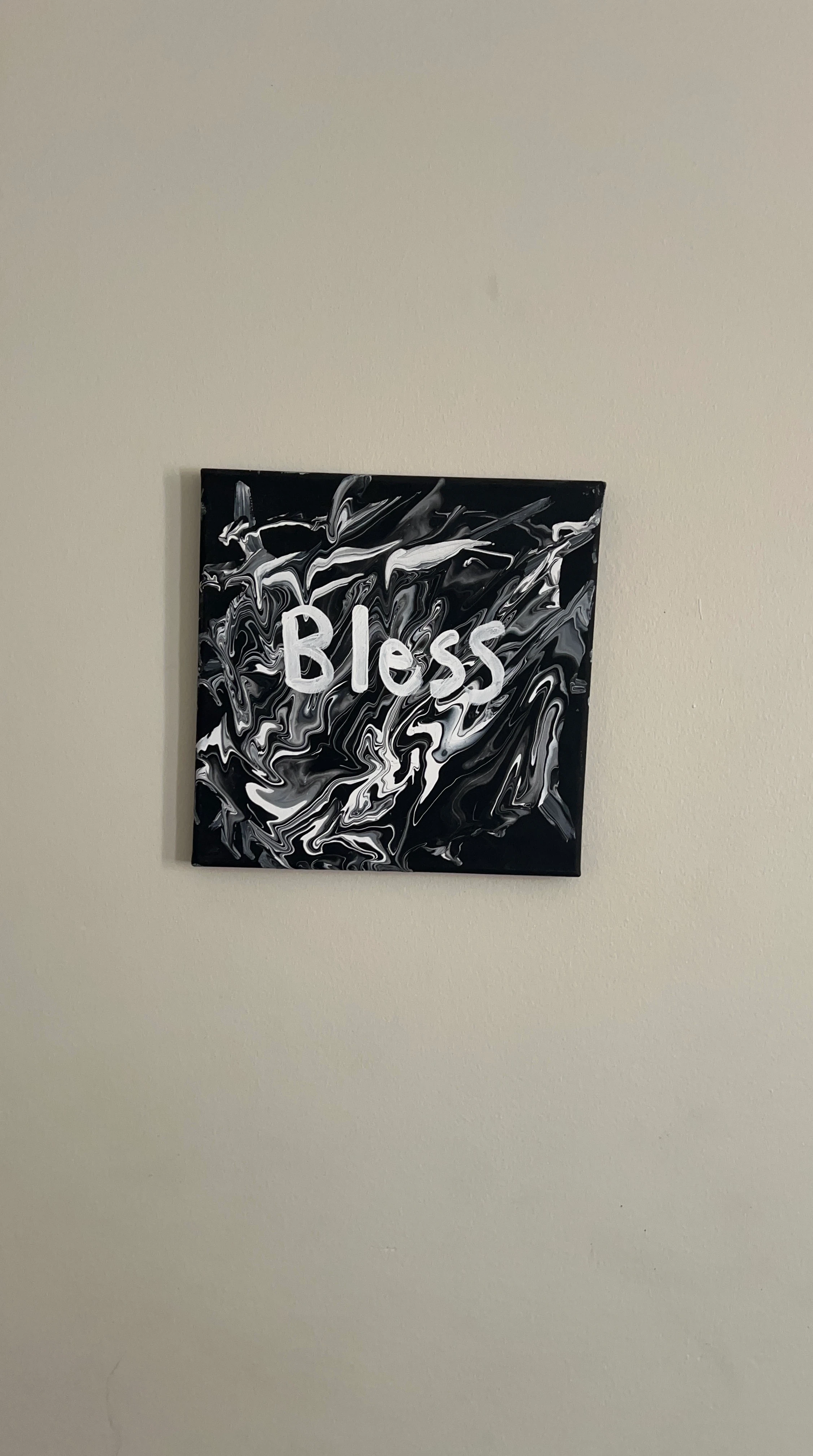 Bless Acrylic Pour Wall Art